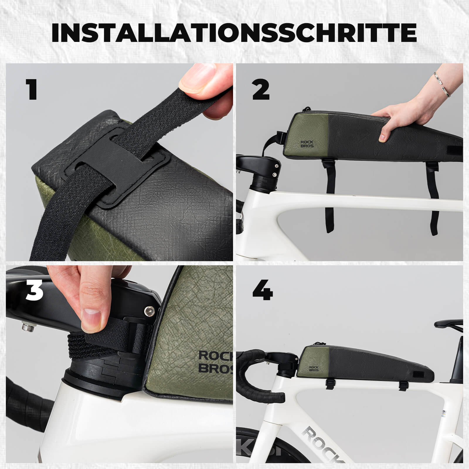 2 - in - 1 Oberrohrtasche Wasserabweisend mit Schultergurt 0,9L - Fahrradtaschen ROCKBROS - EU - NooMii