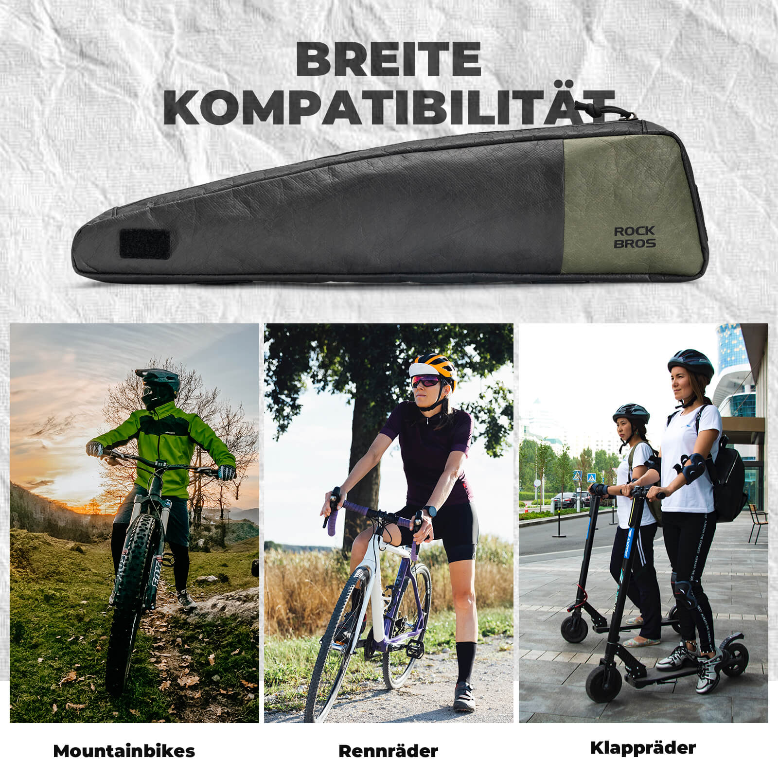 2 - in - 1 Oberrohrtasche Wasserabweisend mit Schultergurt 0,9L - Fahrradtaschen ROCKBROS - EU - NooMii