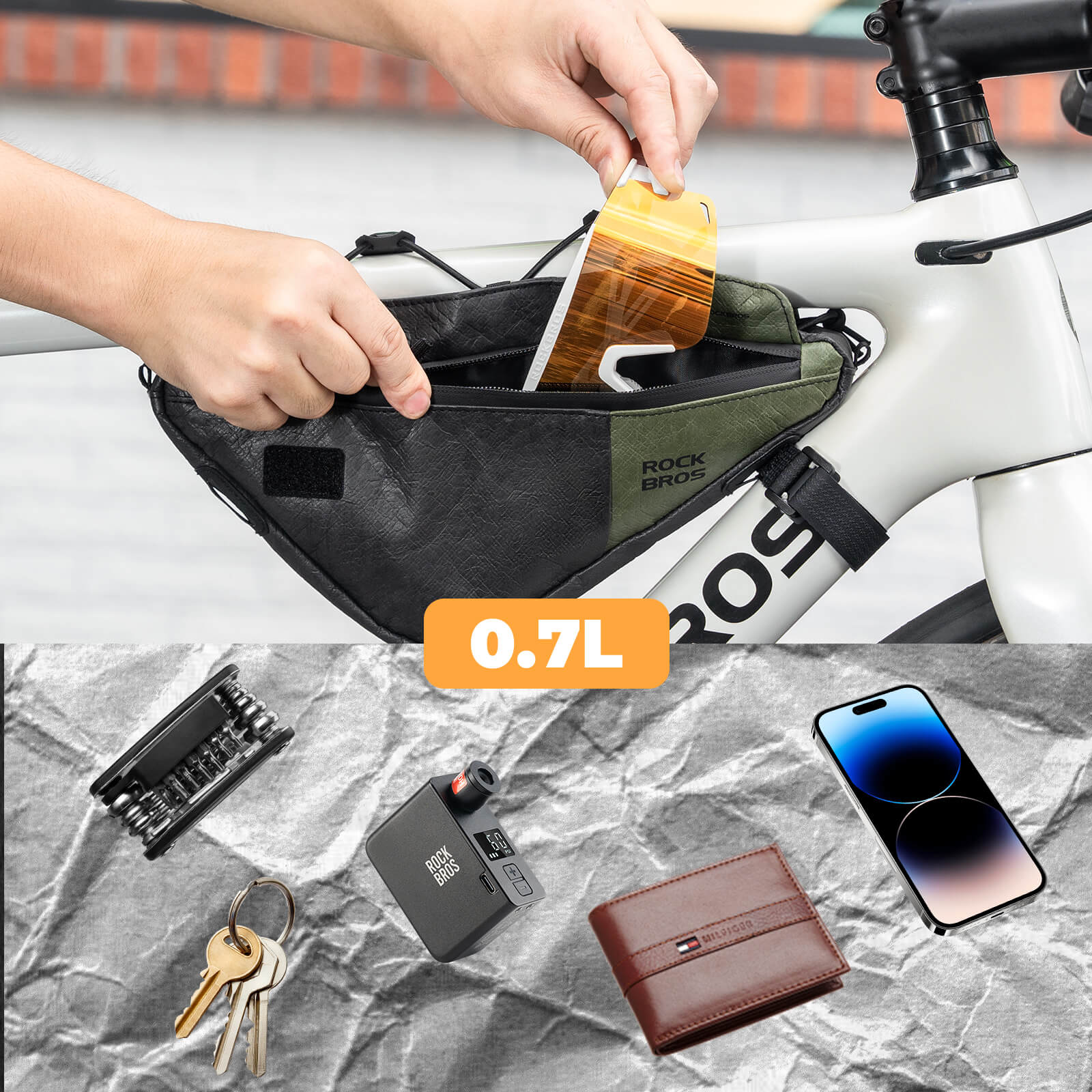 2 - in - 1 Rahmentasche Wasserabweisend mit Schultergurt 0.7L - Fahrradtaschen ROCKBROS - EU - NooMii