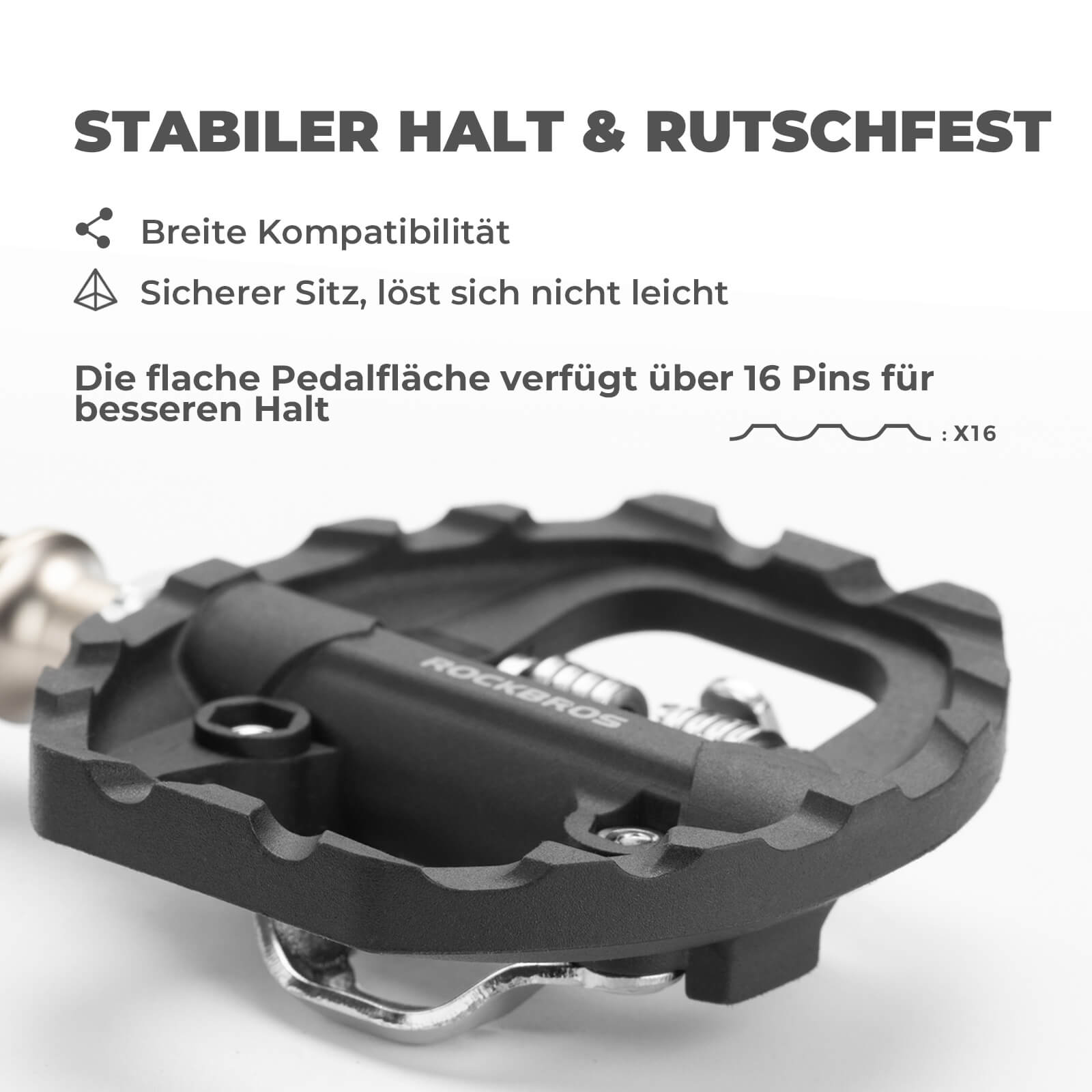 2 - in - 1 SPD - Klickpedale & Plattformpedale 9/16" - Fahrradpedale ROCKBROS - EU - NooMii