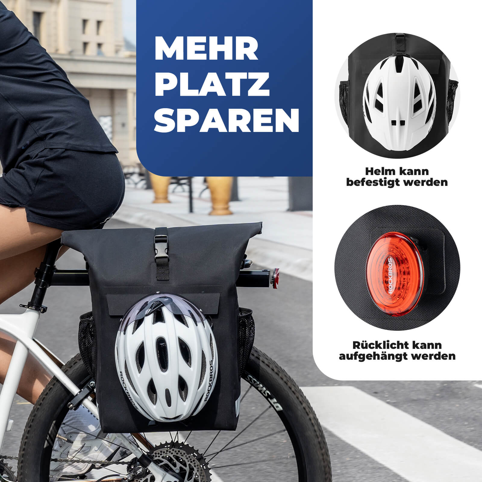 3 in 1 Wasserdicht Gepäckträgertasche Rucksack Umhängetasche 18L - Fahrradtaschen ROCKBROS - EU - NooMii