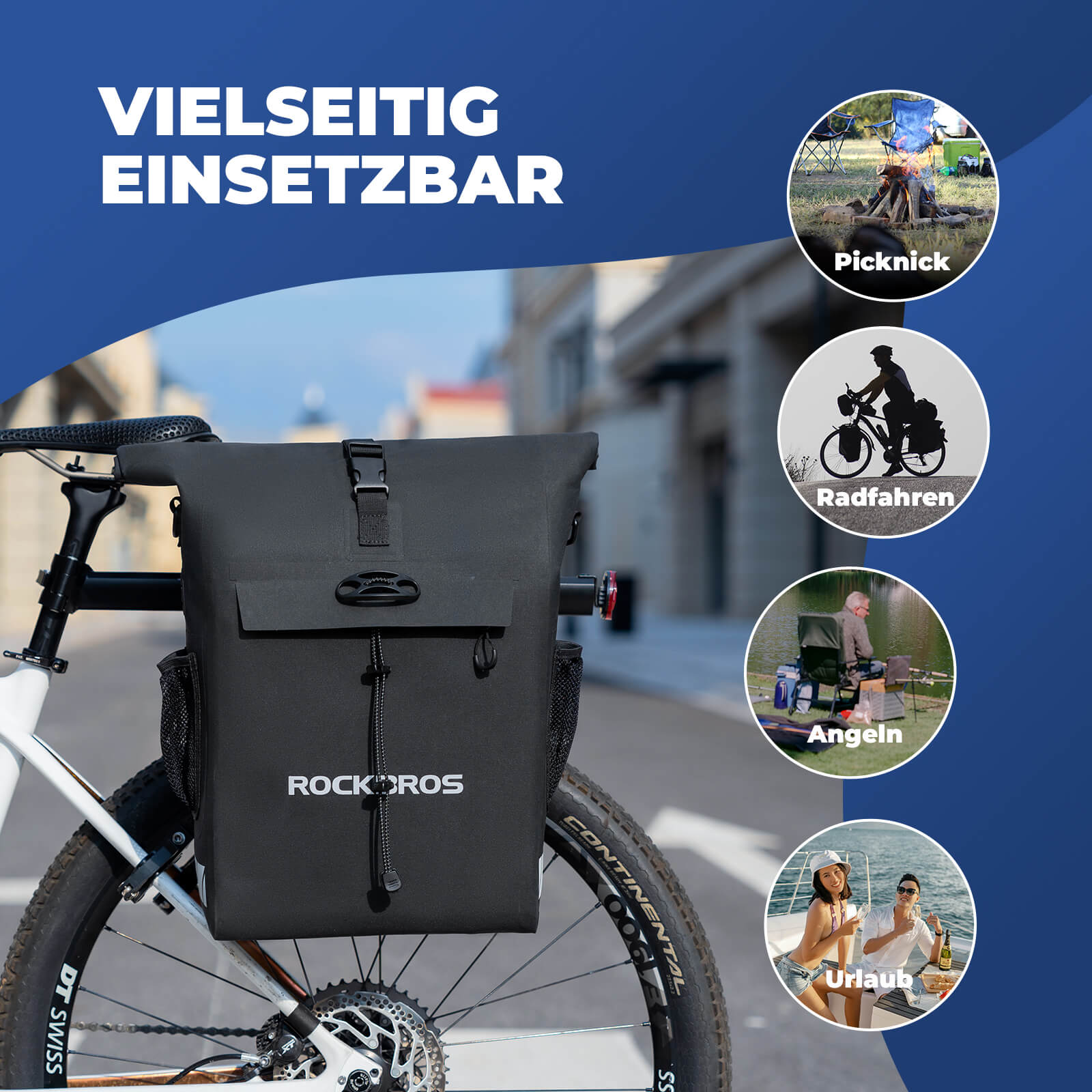 3 in 1 Wasserdicht Gepäckträgertasche Rucksack Umhängetasche 18L - Fahrradtaschen ROCKBROS - EU - NooMii