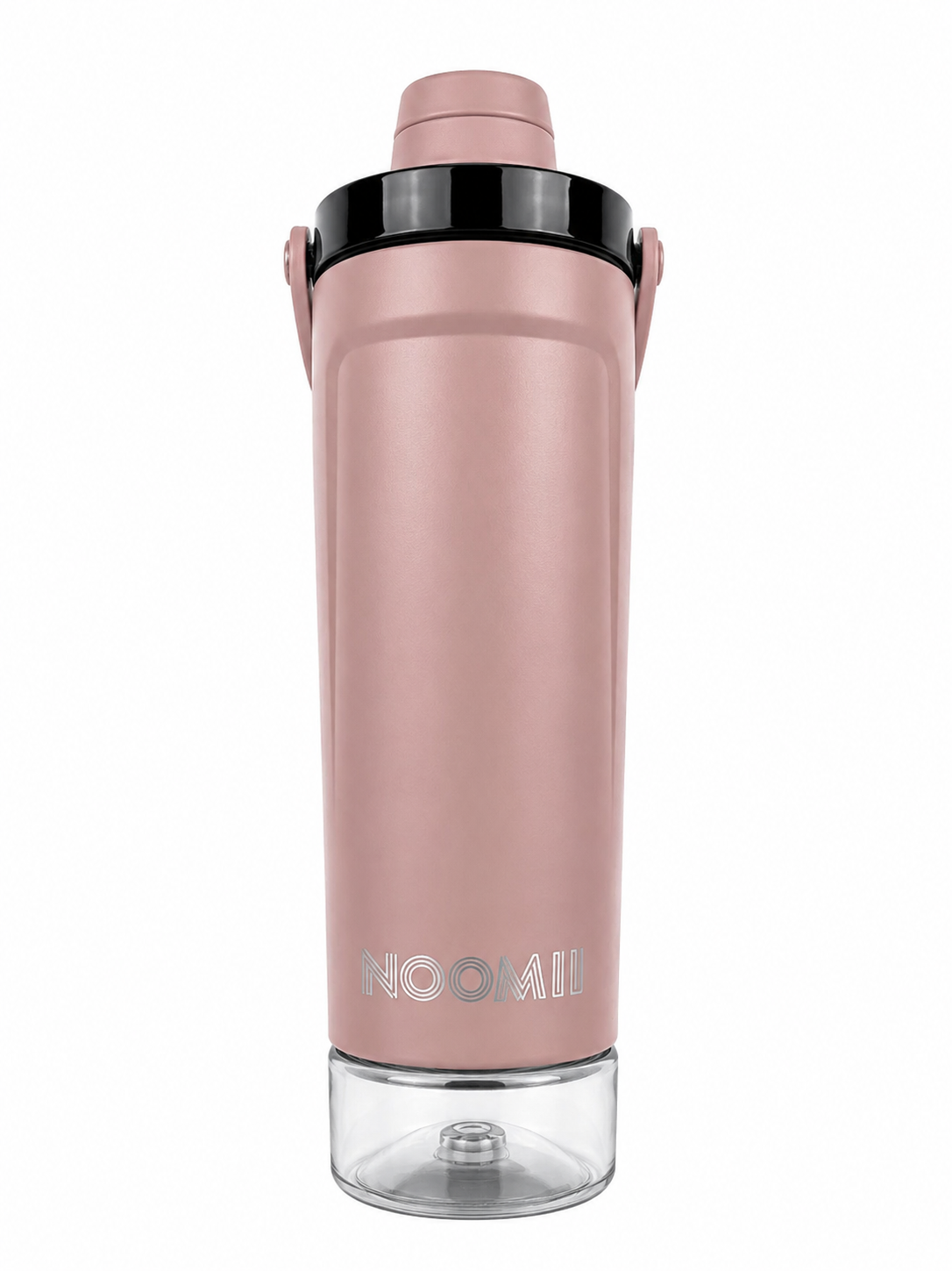 NooMii ProShake 600 Protein-Shaker in Bronze mit Tragegriff und Pulverfach, 600 ml