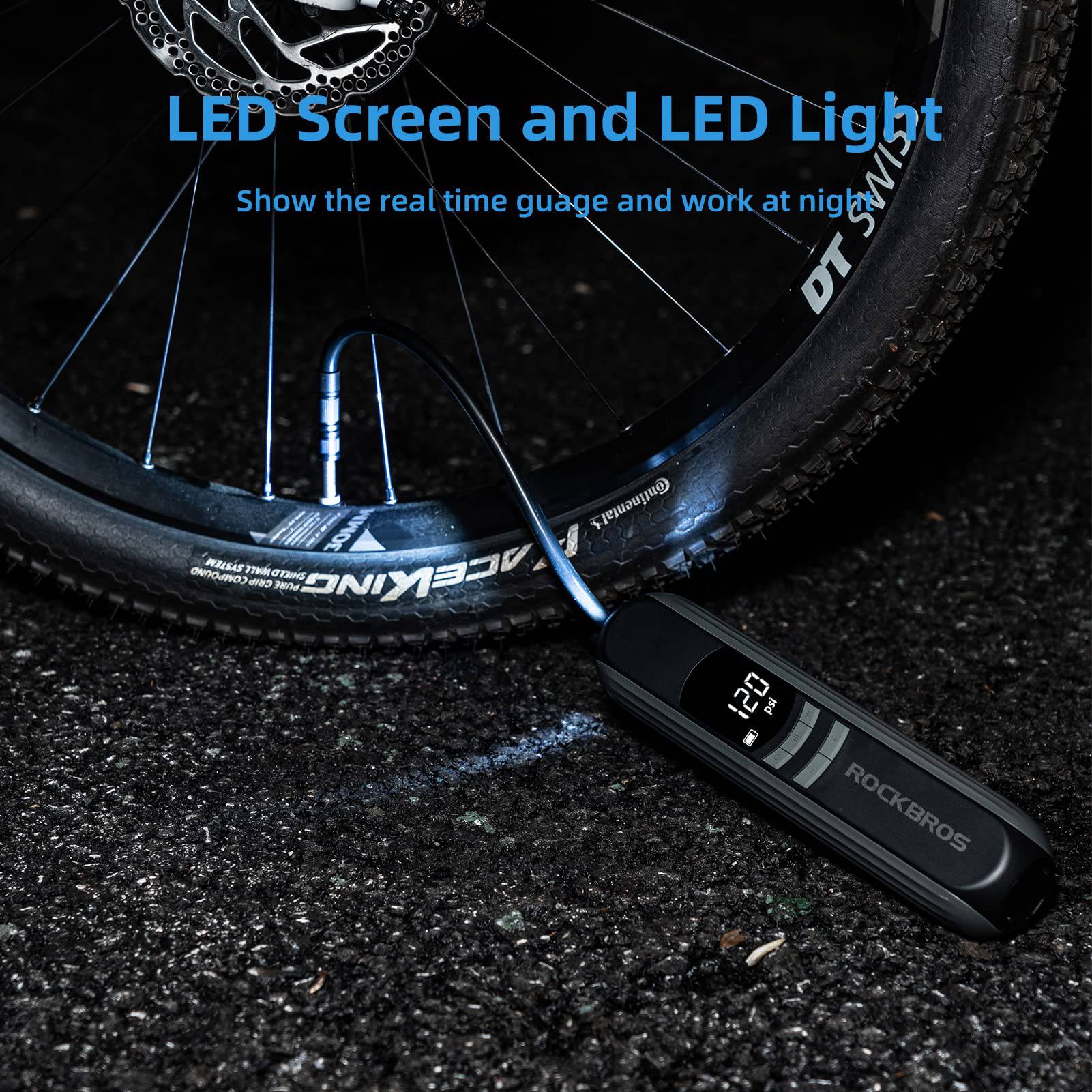 A10 Fahrradpumpe Elektrisch Luftpumpe 150PSI - Fahrrad Luftpumpen ROCKBROS - EU - NooMii