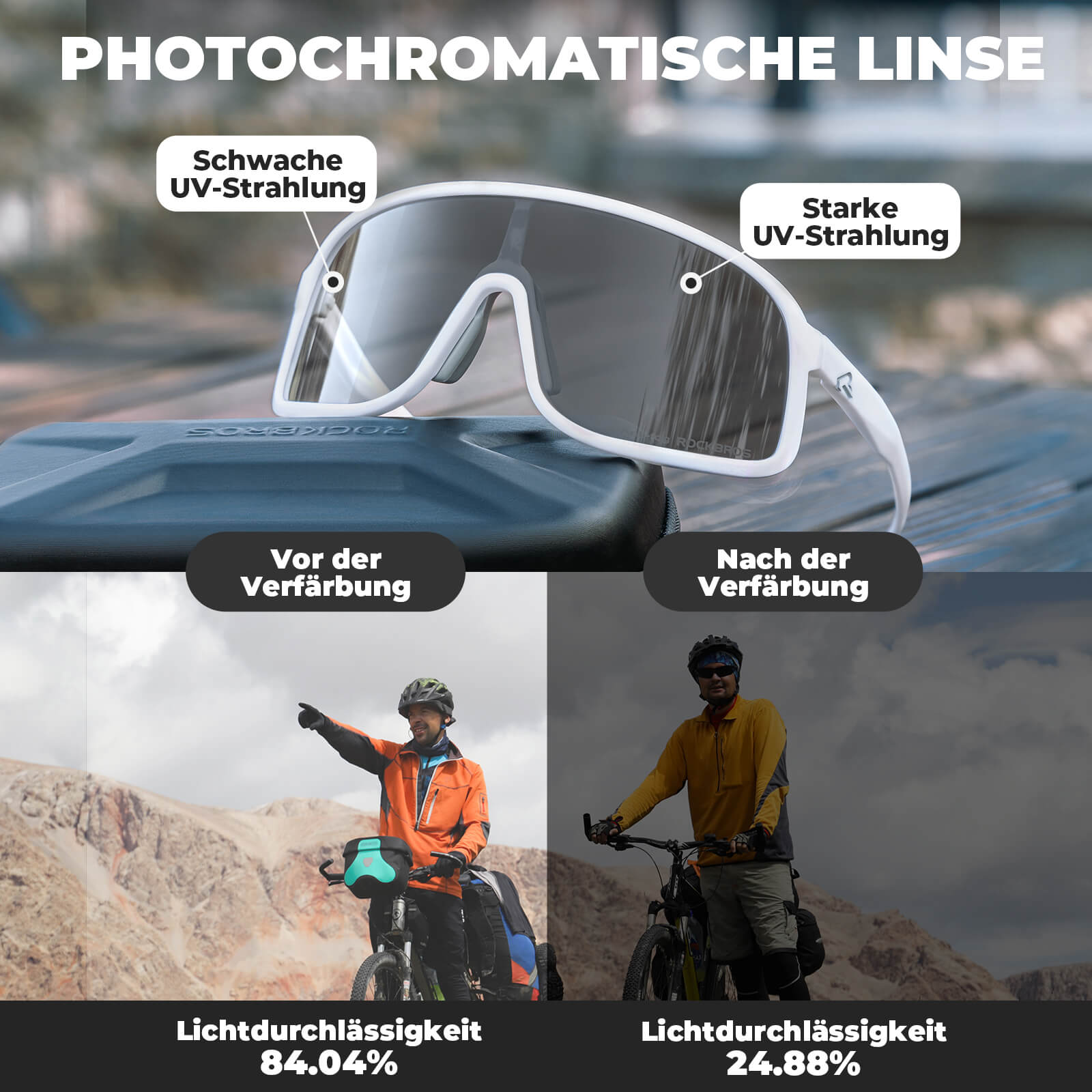 Anti - Beschlag Sonnenbrille Selbsttönend – SHOWDOW Serie - Fahrradbrille ROCKBROS - EU - NooMii
