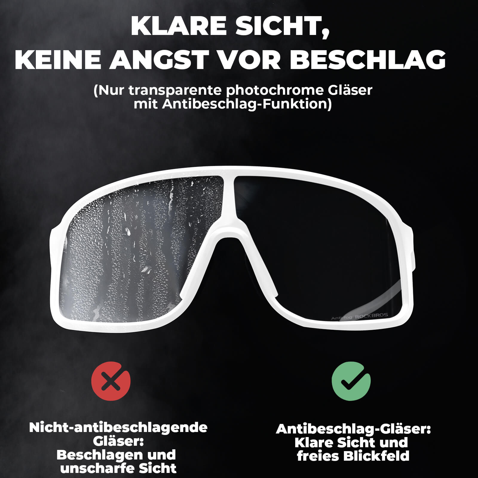 Anti - Beschlag Sonnenbrille Selbsttönend – SHOWDOW Serie - Fahrradbrille ROCKBROS - EU - NooMii