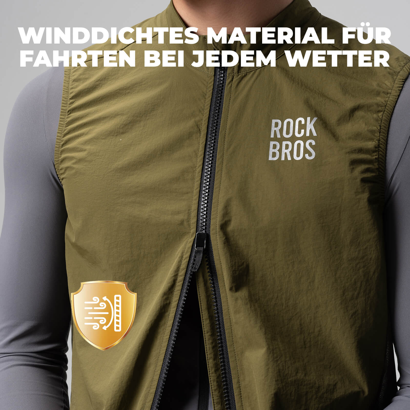 Ärmellose Fahrradweste Fahrradjacke Packbar Atmungsaktiv - Fahrradjacke ROCKBROS - EU - NooMii