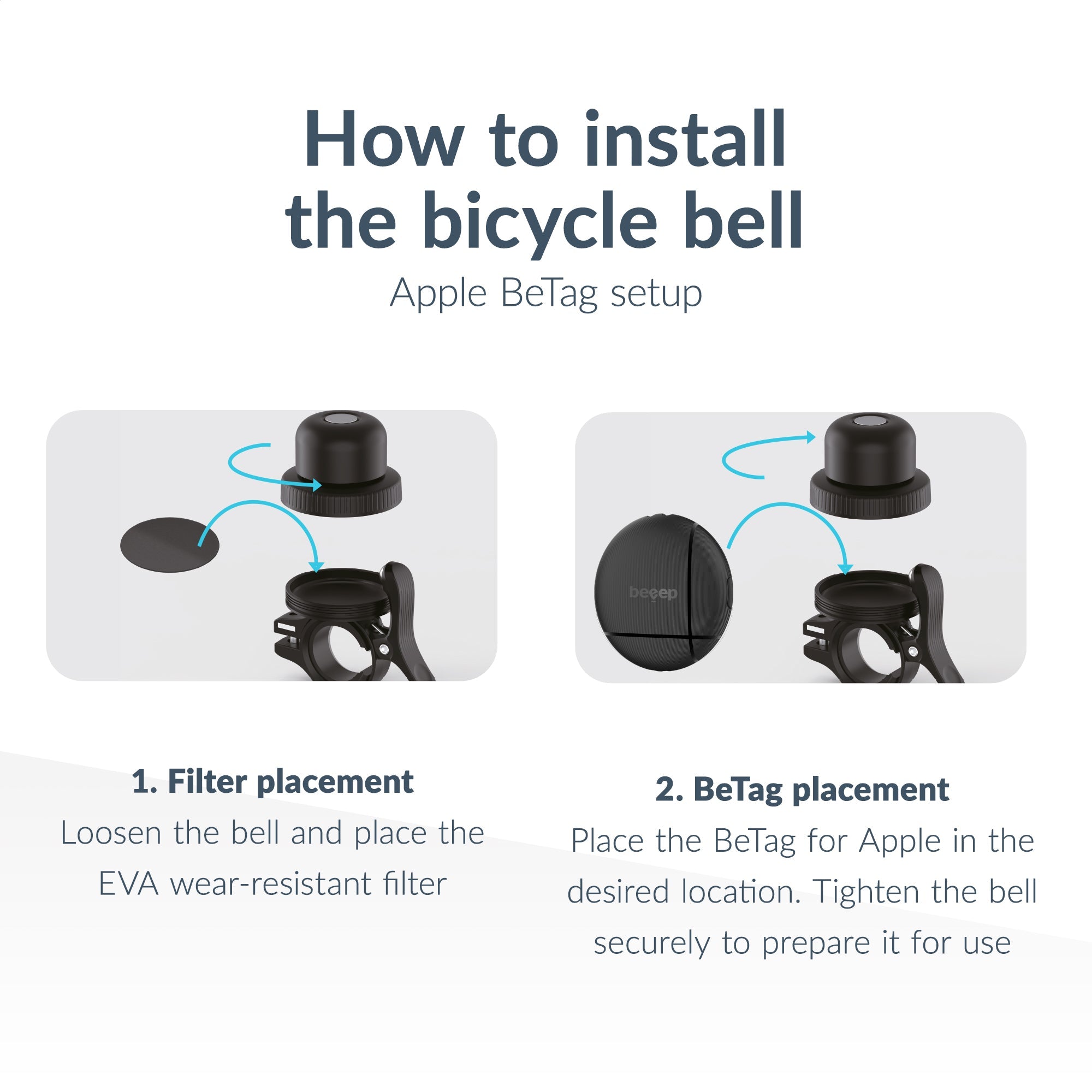 Beeep BeTag Fahrradklingel – Smart Tracker Apple Find My - NooMii