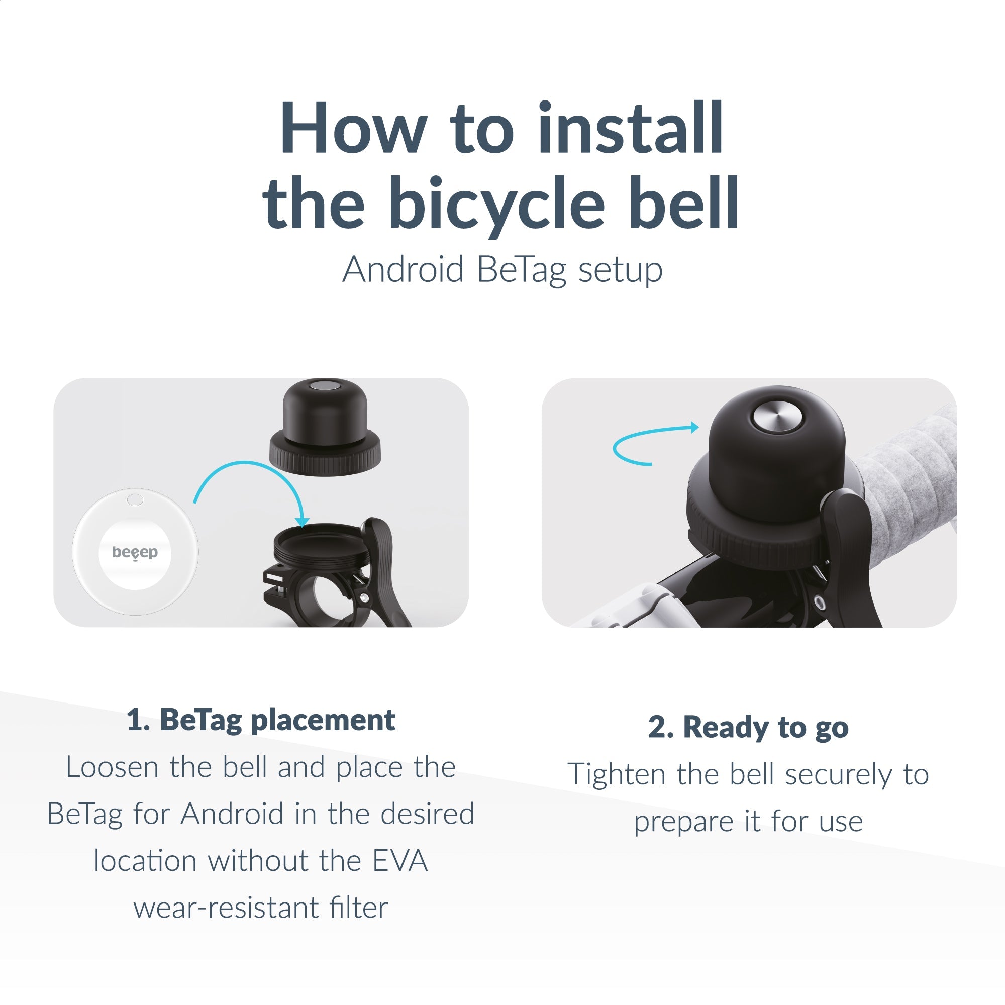 Beeep BeTag Fahrradklingel – Smart Tracker Google Find My Device - NooMii