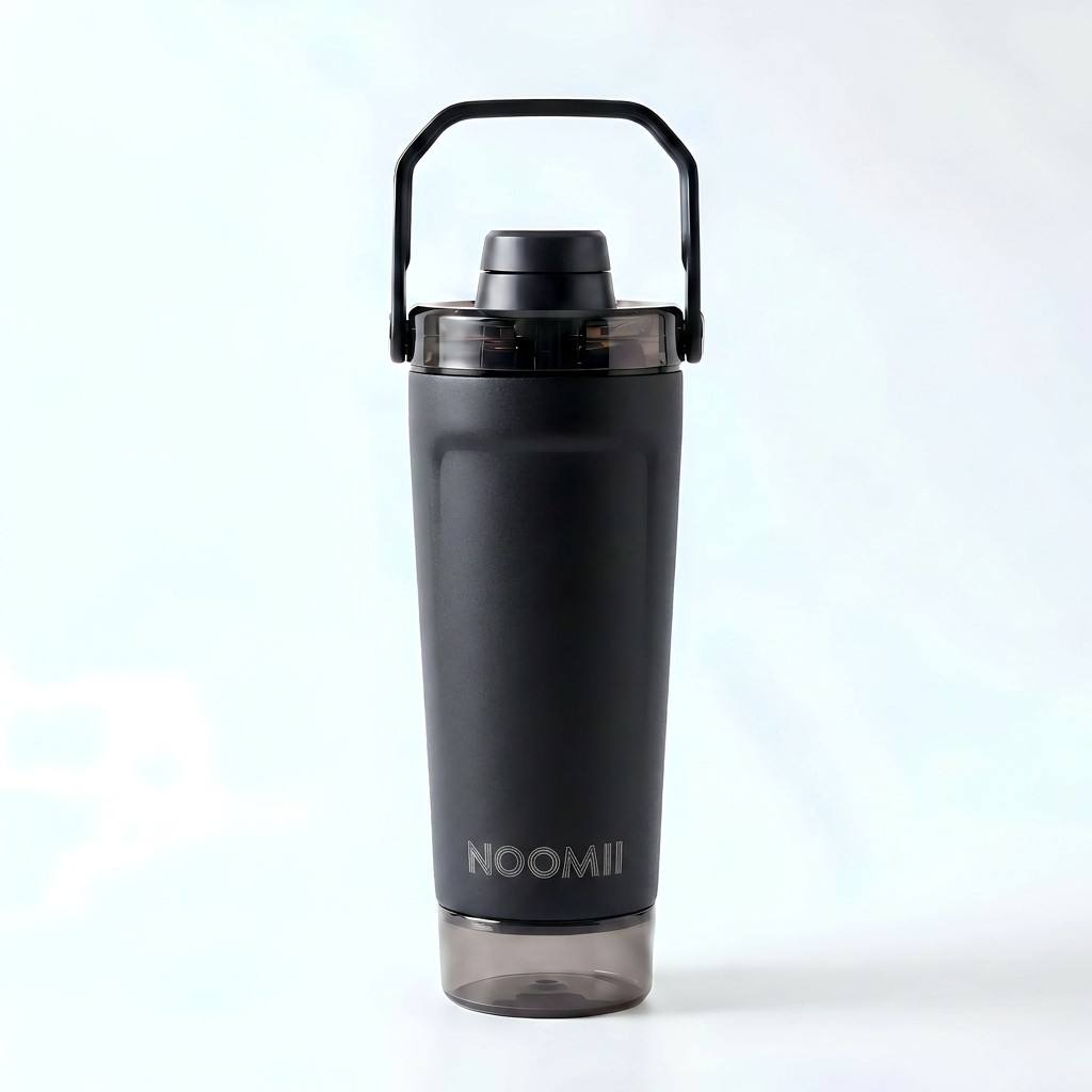 NooMii ProShake 600 – Edelstahl Thermo-Shaker mit Pulverfach (600 ml)