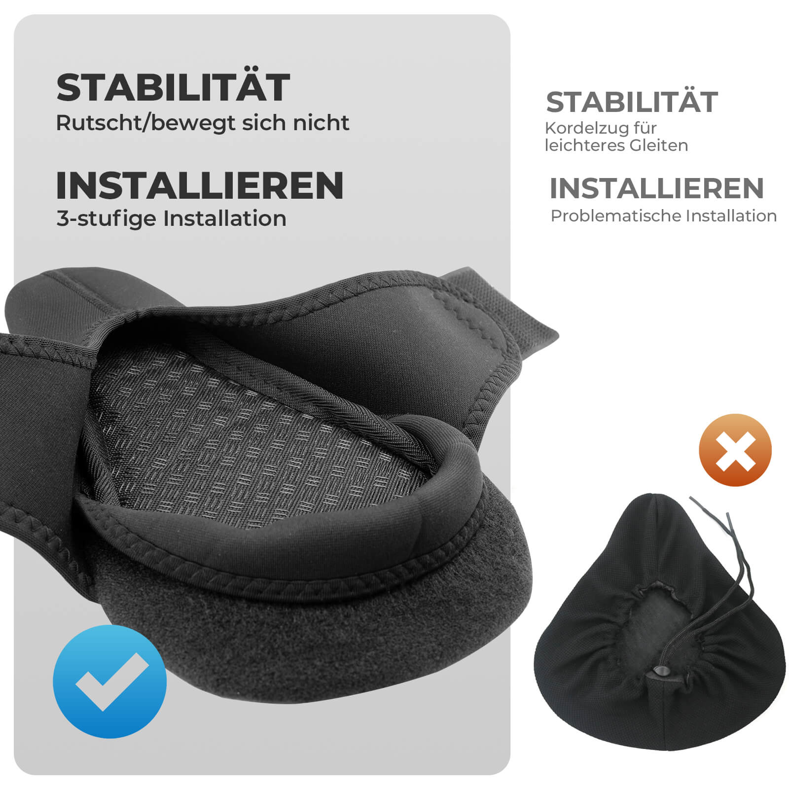 Fahrrad Aufblasbarer Sattelbezug Gepolstert mit Überzug - Fahrradsattel ROCKBROS - EU - NooMii