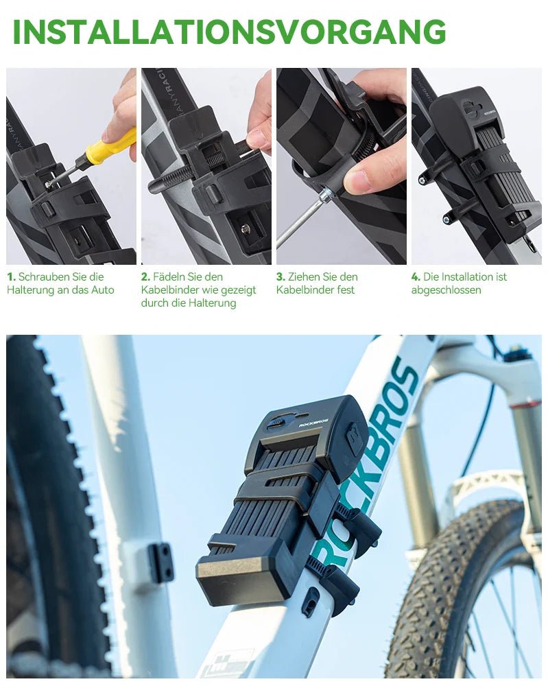 Fahrrad Fingerabdruck Faltschloss USB - Aufladung - Fahrradschloss ROCKBROS - EU - NooMii