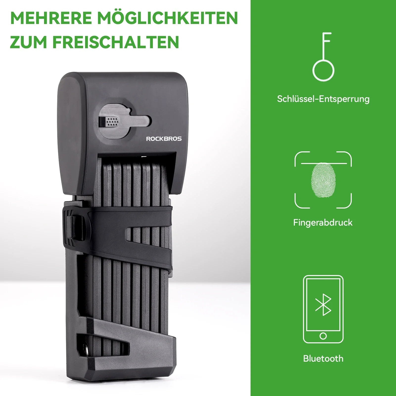 Fahrrad Fingerabdruck Faltschloss USB - Aufladung - Fahrradschloss ROCKBROS - EU - NooMii
