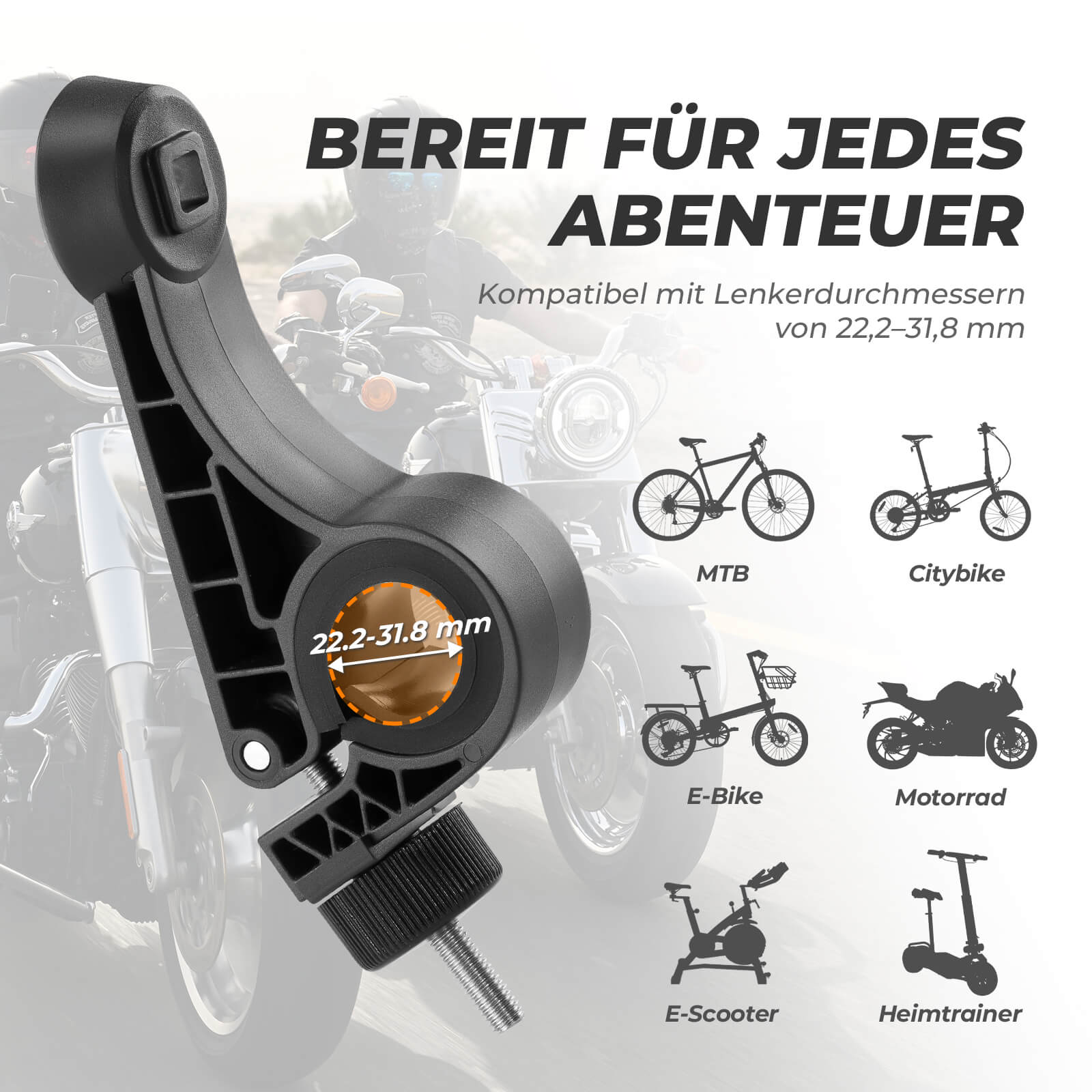 Fahrrad Handyhalterung 360° Drehbar für Handy 4.5~7.2" - Fahrrad Handyhalterung ROCKBROS - EU - NooMii