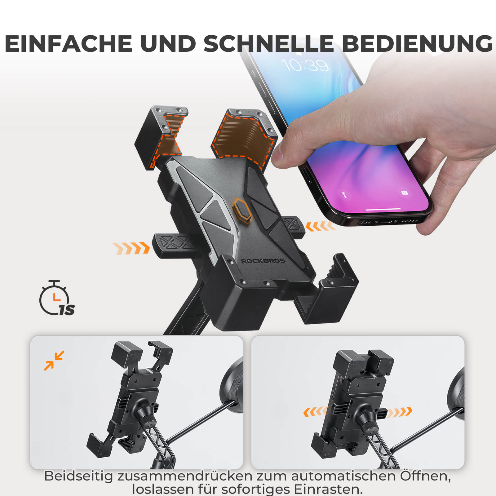 Fahrrad Handyhalterung 360° Drehbar für Handy 4.5~7.2" - Fahrrad Handyhalterung ROCKBROS - EU - NooMii