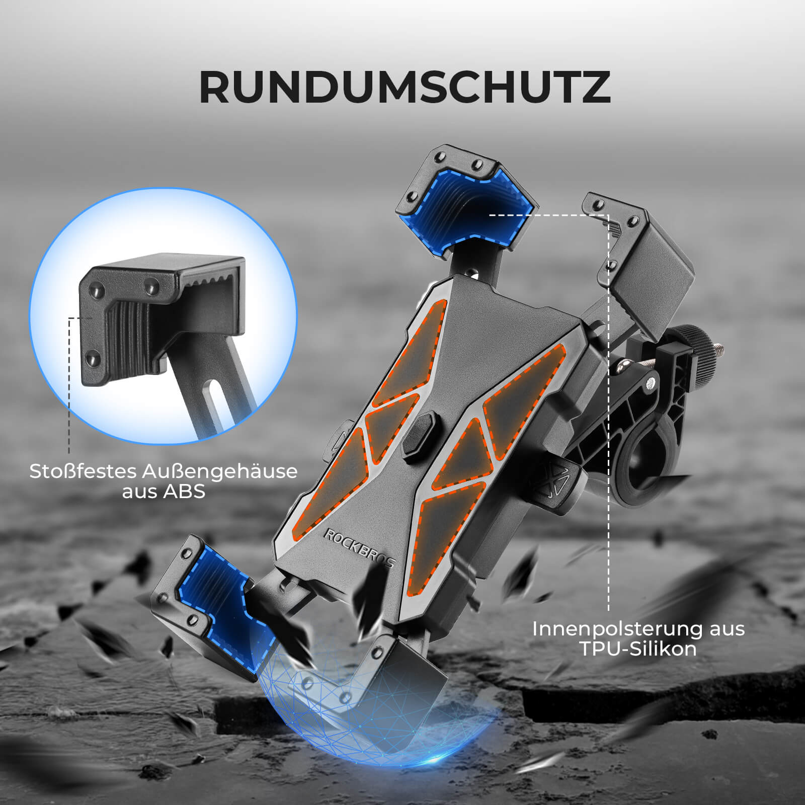 Fahrrad Handyhalterung 360° Drehbar für Handy 4.5~7.2" - Fahrrad Handyhalterung ROCKBROS - EU - NooMii