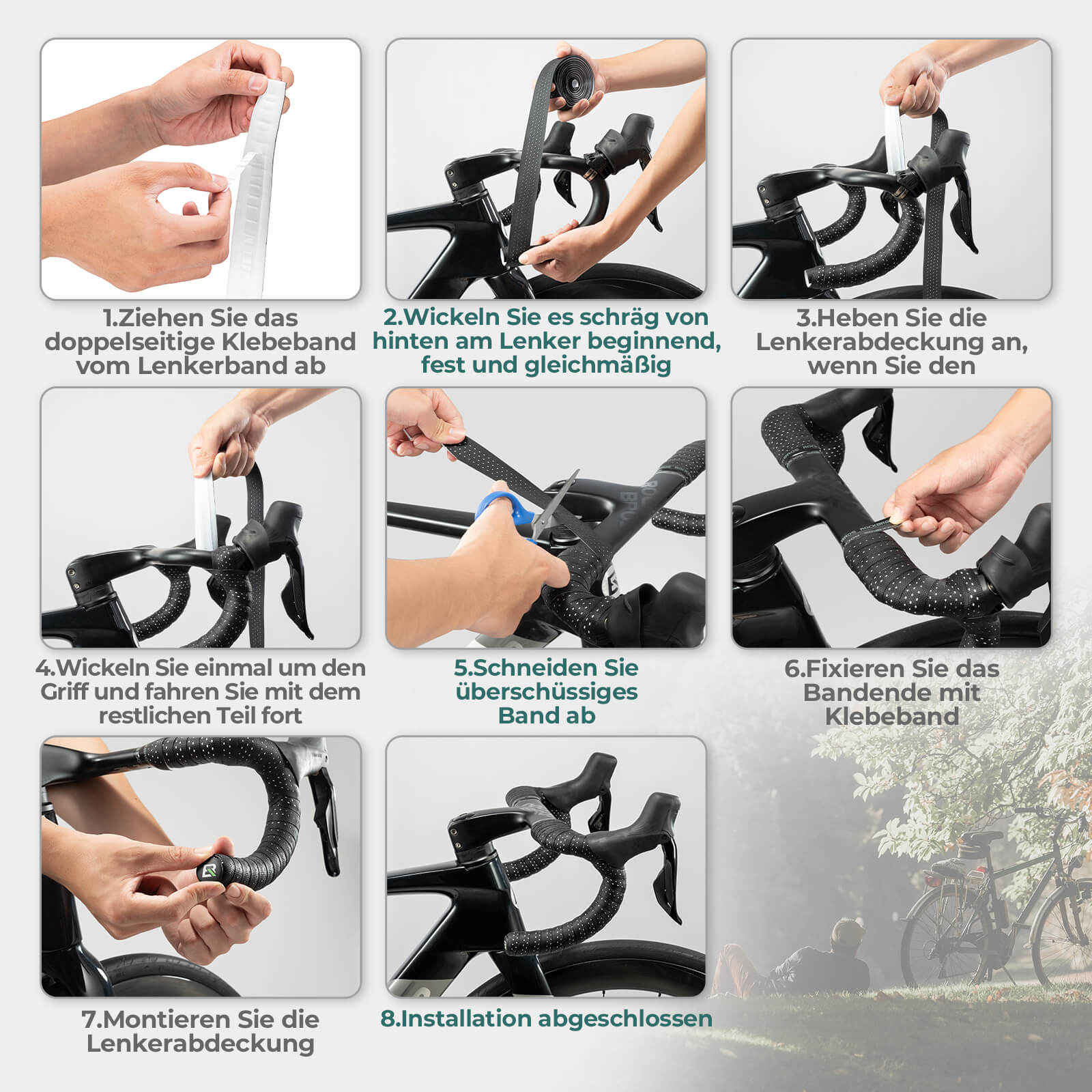 Fahrrad Lenkerband Griffband Lang 220cm für MTB Rennrad Vier Farben - Lenkerband ROCKBROS - EU - NooMii