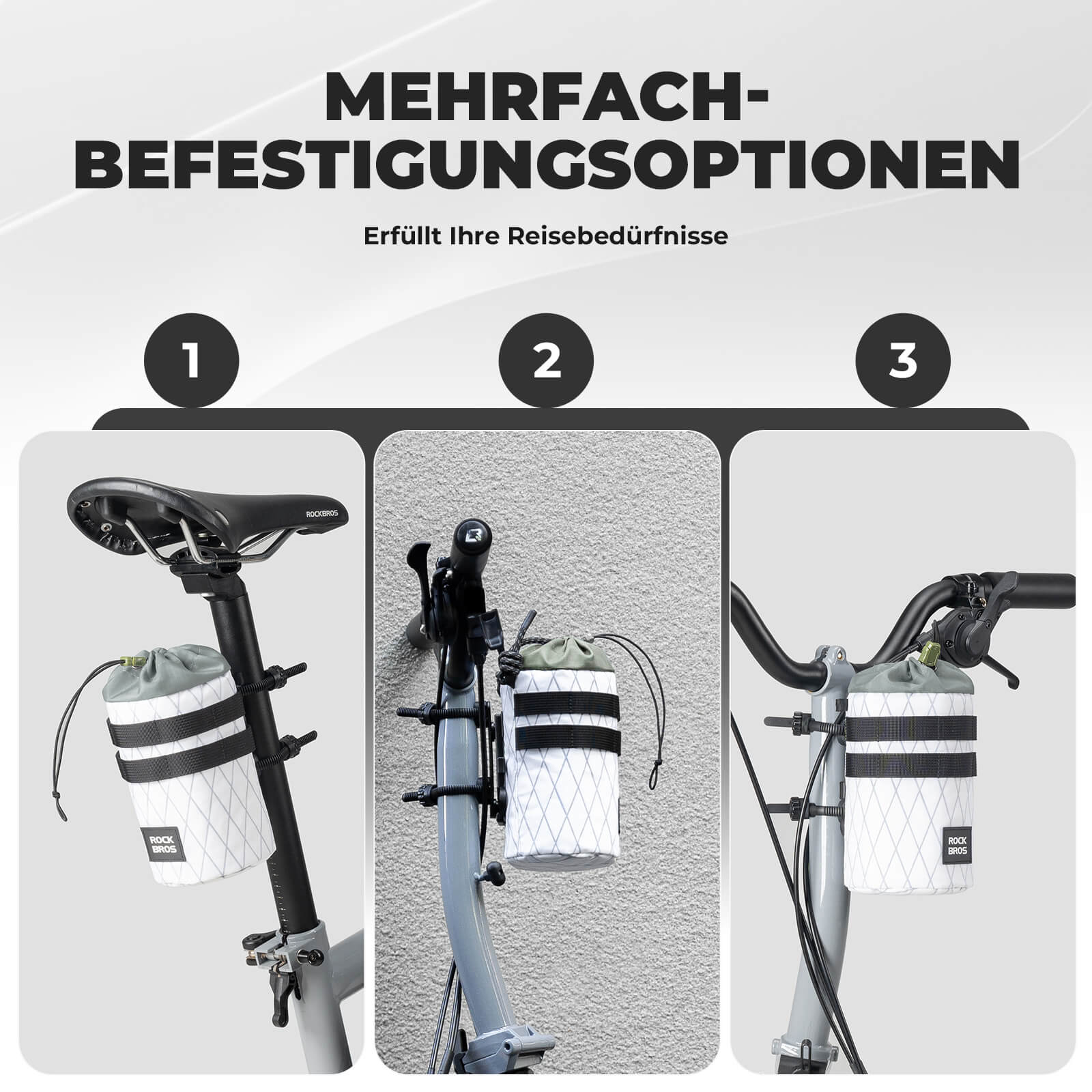 Fahrrad Lenkertasche 1.2L für Trinkflaschen Ø10 cm - Fahrradtaschen ROCKBROS - EU - NooMii