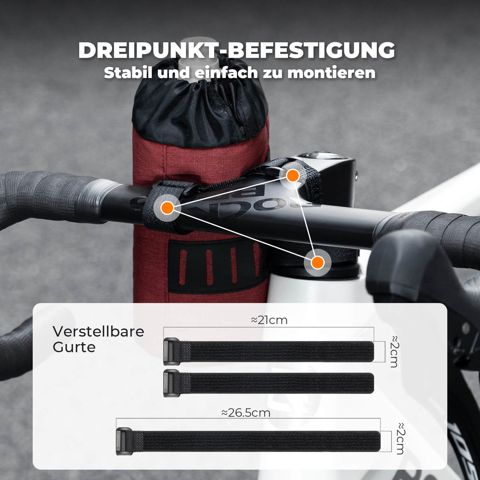 Fahrrad Lenkertasche Mini 1L für Trinkflaschen Ø9 cm - Fahrradtaschen ROCKBROS - EU - NooMii