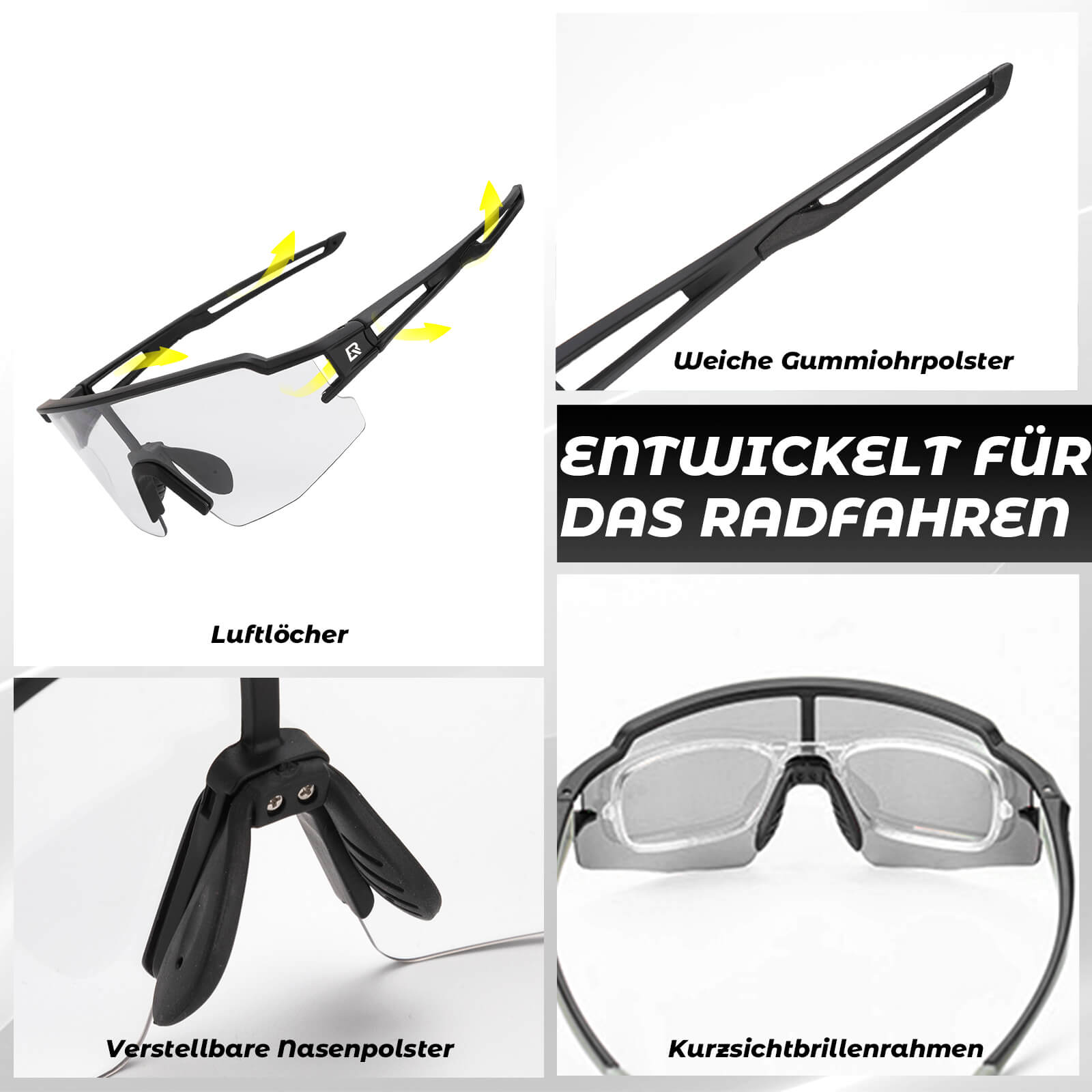 Fahrradbrille Photochromatisch Sonnenbrille UV400 - Schutz - Fahrradbrille ROCKBROS - EU - NooMii