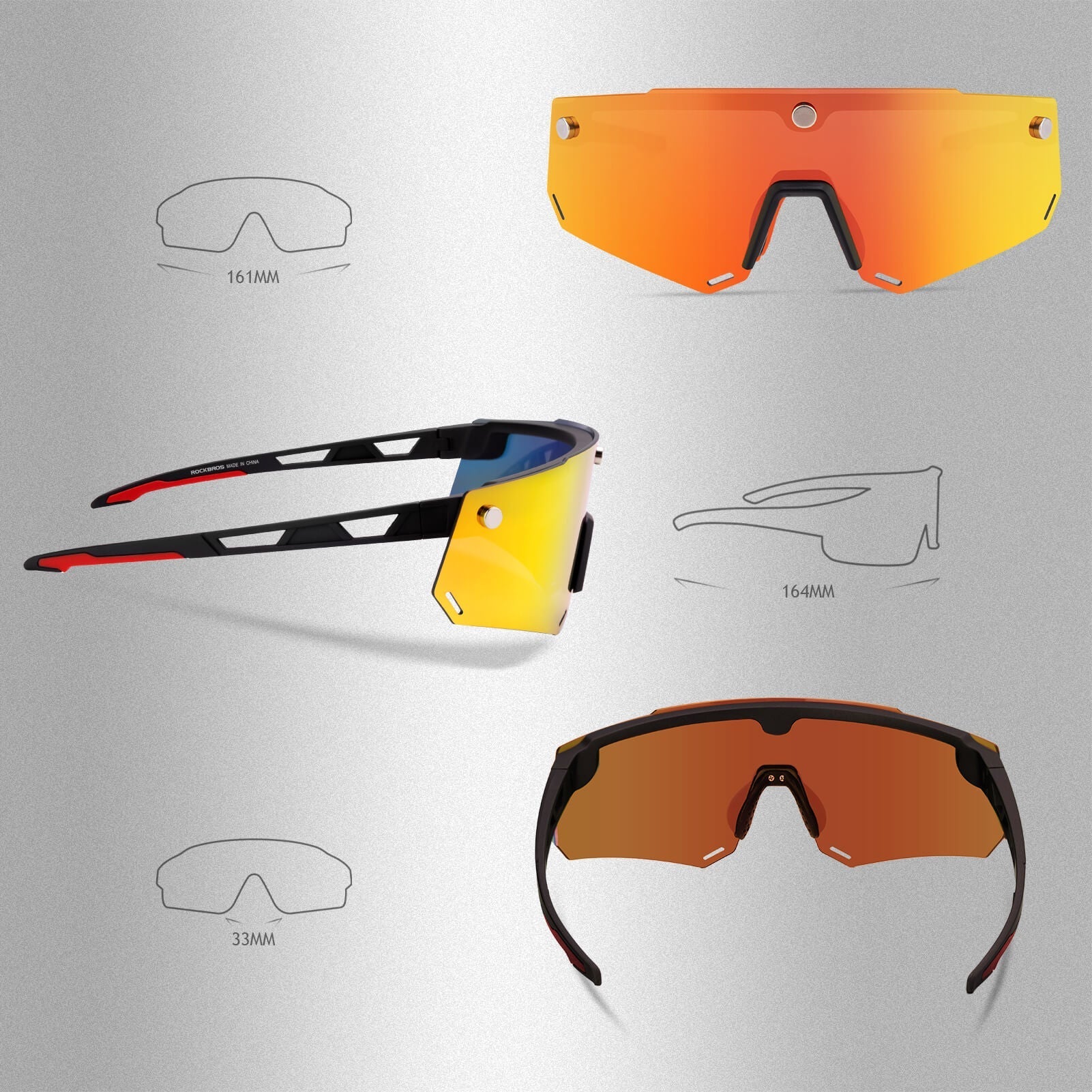 Fahrradbrille Polarisiert Magnetische Haftung Herren/Damen - Fahrradbrille ROCKBROS - EU - NooMii