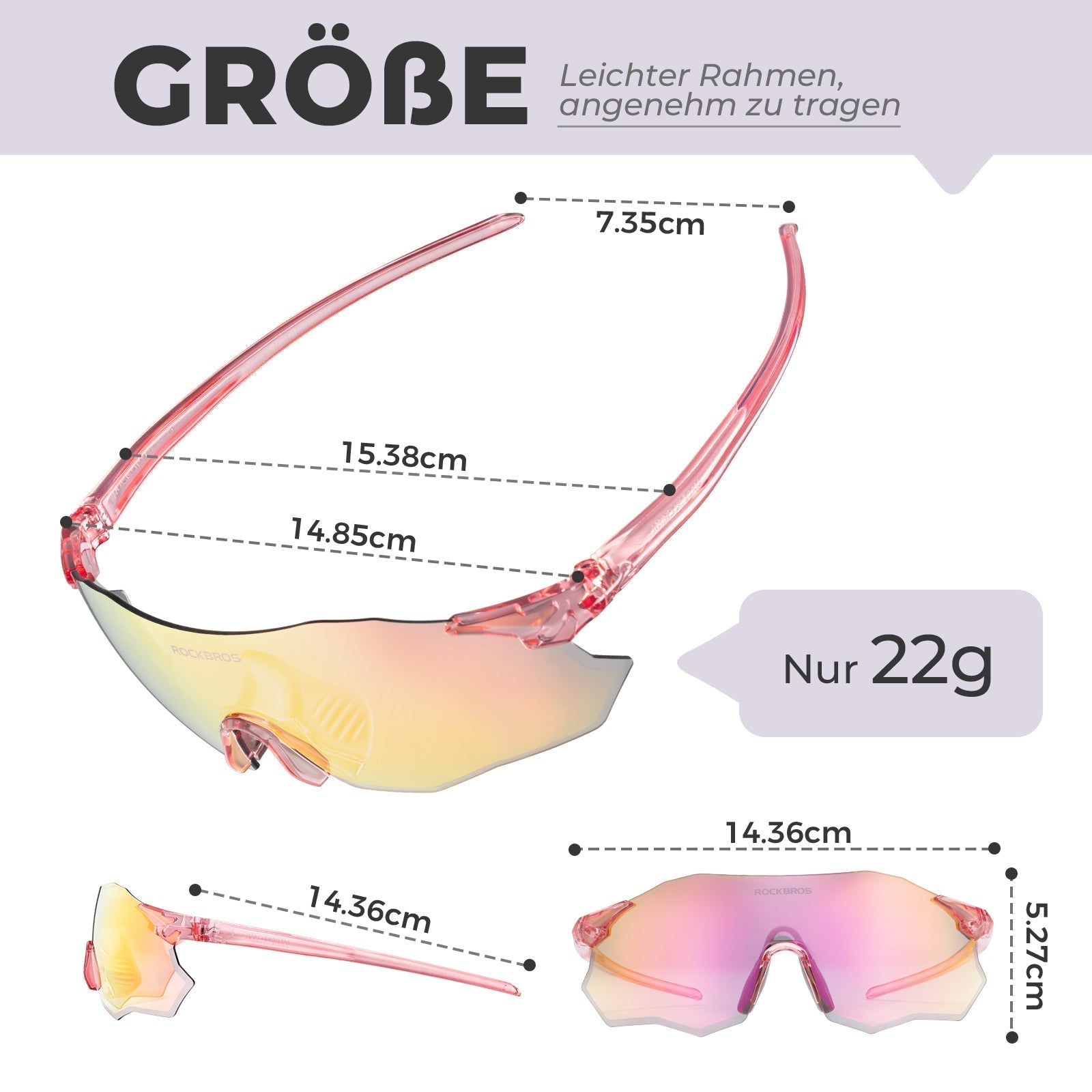 Fahrradbrille Selbsttönend UV400 - Schutz Ohne Rahmen - SWIFT - Fahrradbrille ROCKBROS - EU - NooMii