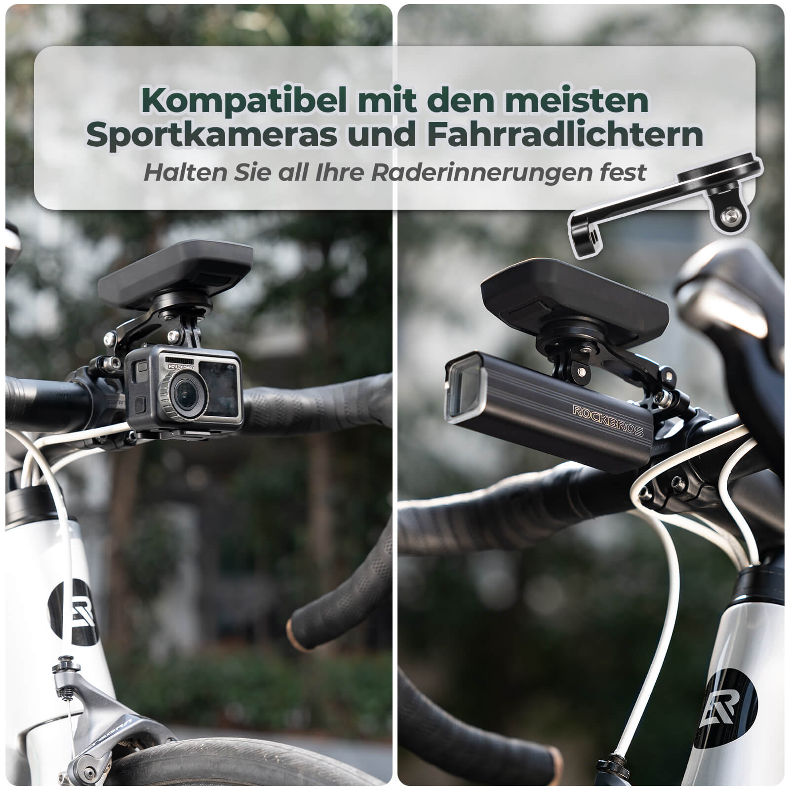 Fahrradcomputer Halterung Kompatibel mit Garmin/Bryton/GPS Fahrradlicht - Fahrrad Handyhalterung ROCKBROS - EU - NooMii