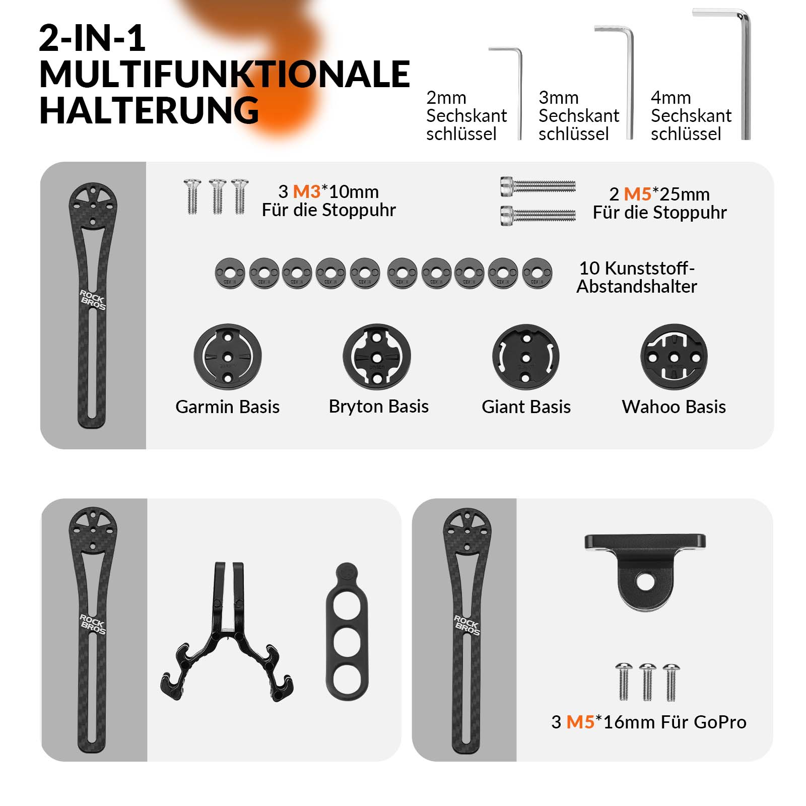 Fahrradcomputer Halterung Lenkerhalterung für Garmin/Wahoo/Bryton/Giant - Fahrrad Handyhalterung ROCKBROS - EU - NooMii