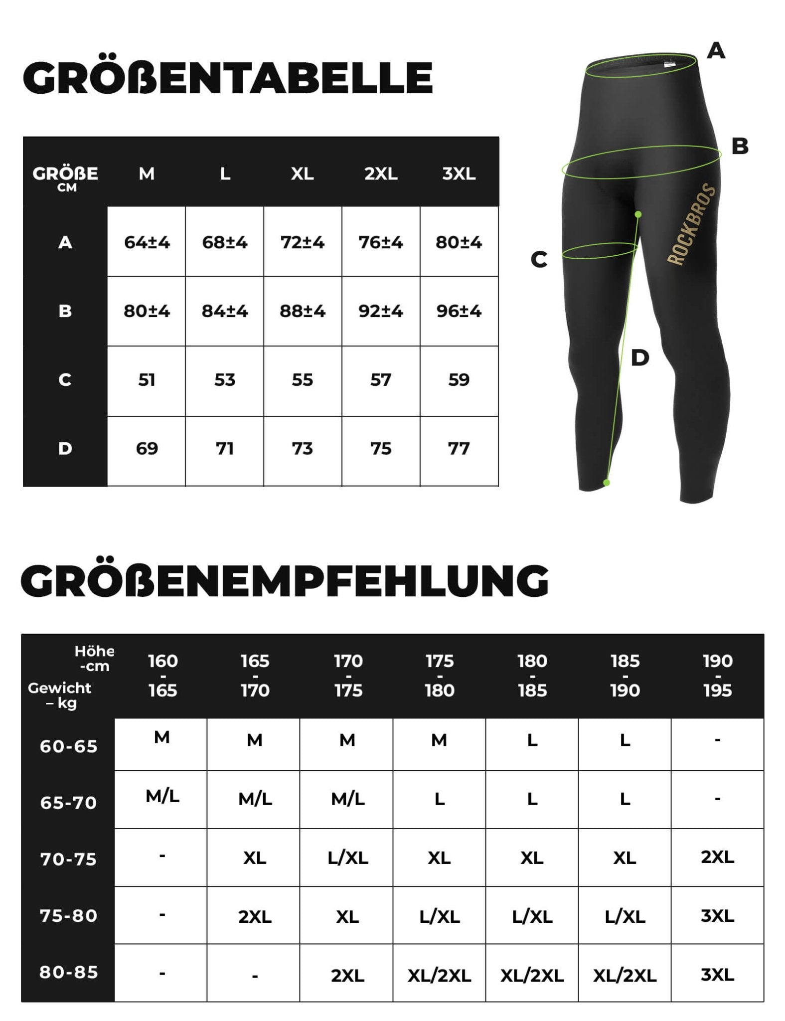 Fahrradhose Lang Gepolstert Nahtlos Schnelltrocknend Herren - Fahrradhose ROCKBROS - EU - NooMii