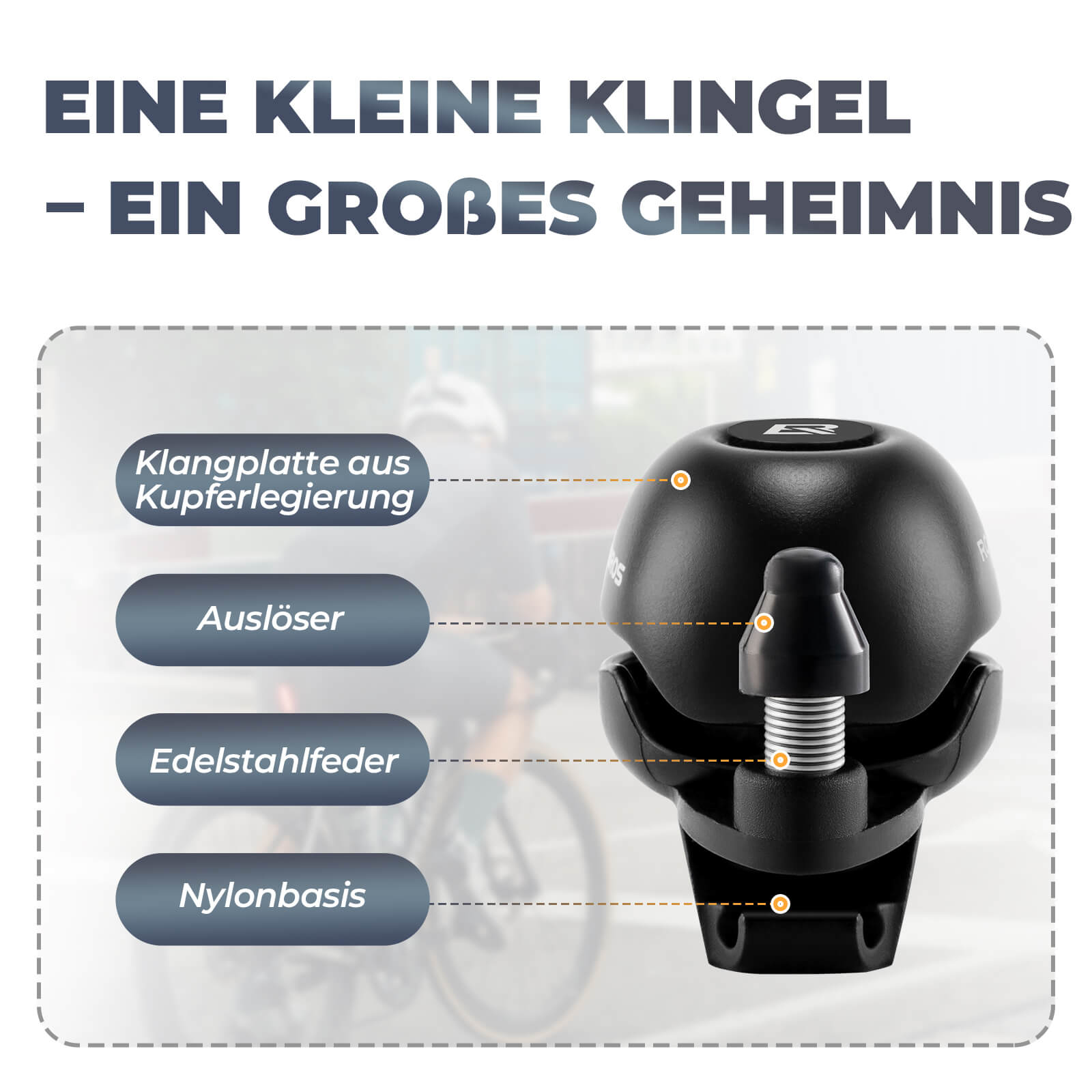Fahrradklingel 360 - Grad - Drehung für 22 - 34mm Lenker - Fahrradklingel ROCKBROS - EU - NooMii
