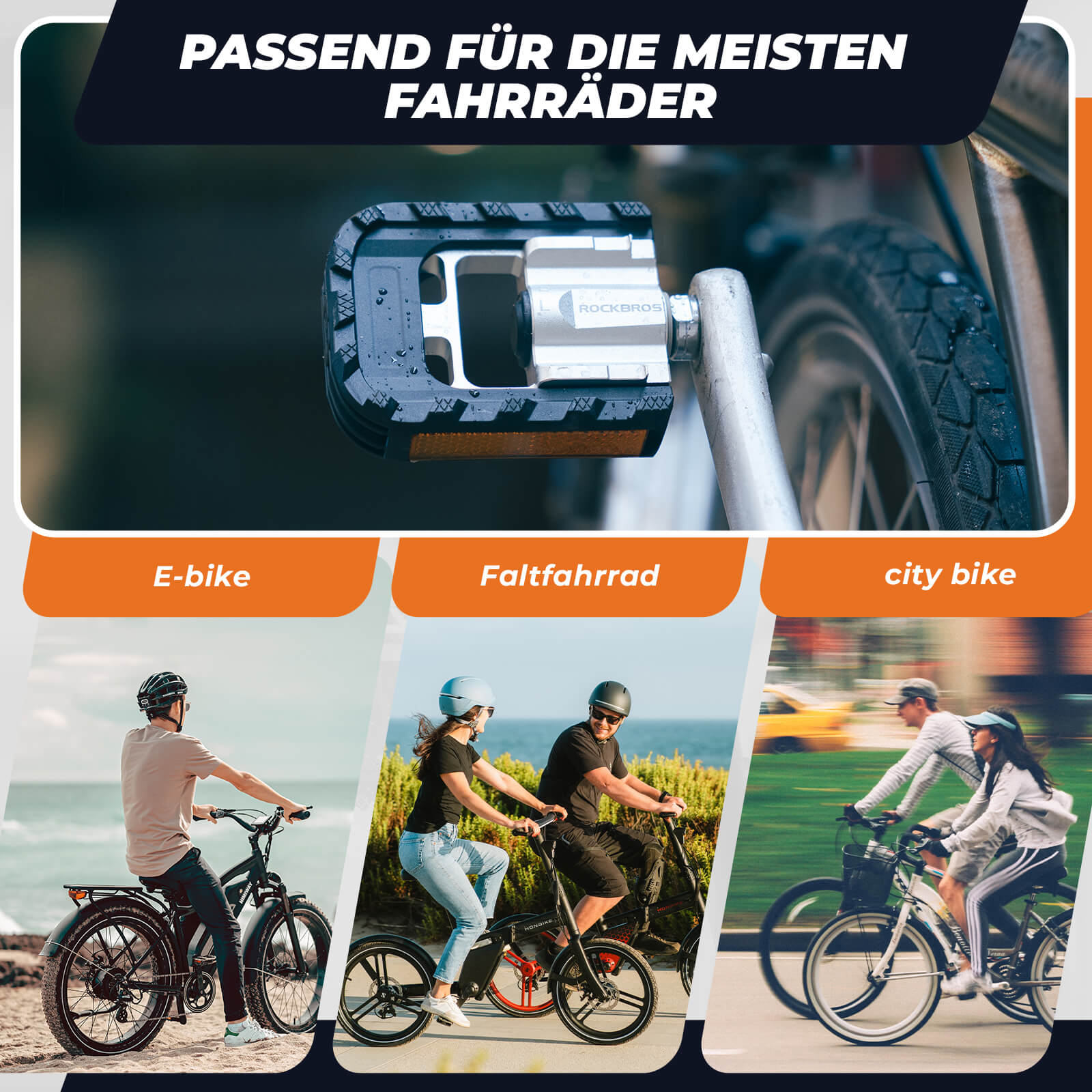 Fahrradpedale Faltbar Klapppedale 9/16" - Fahrradpedale ROCKBROS - EU - NooMii