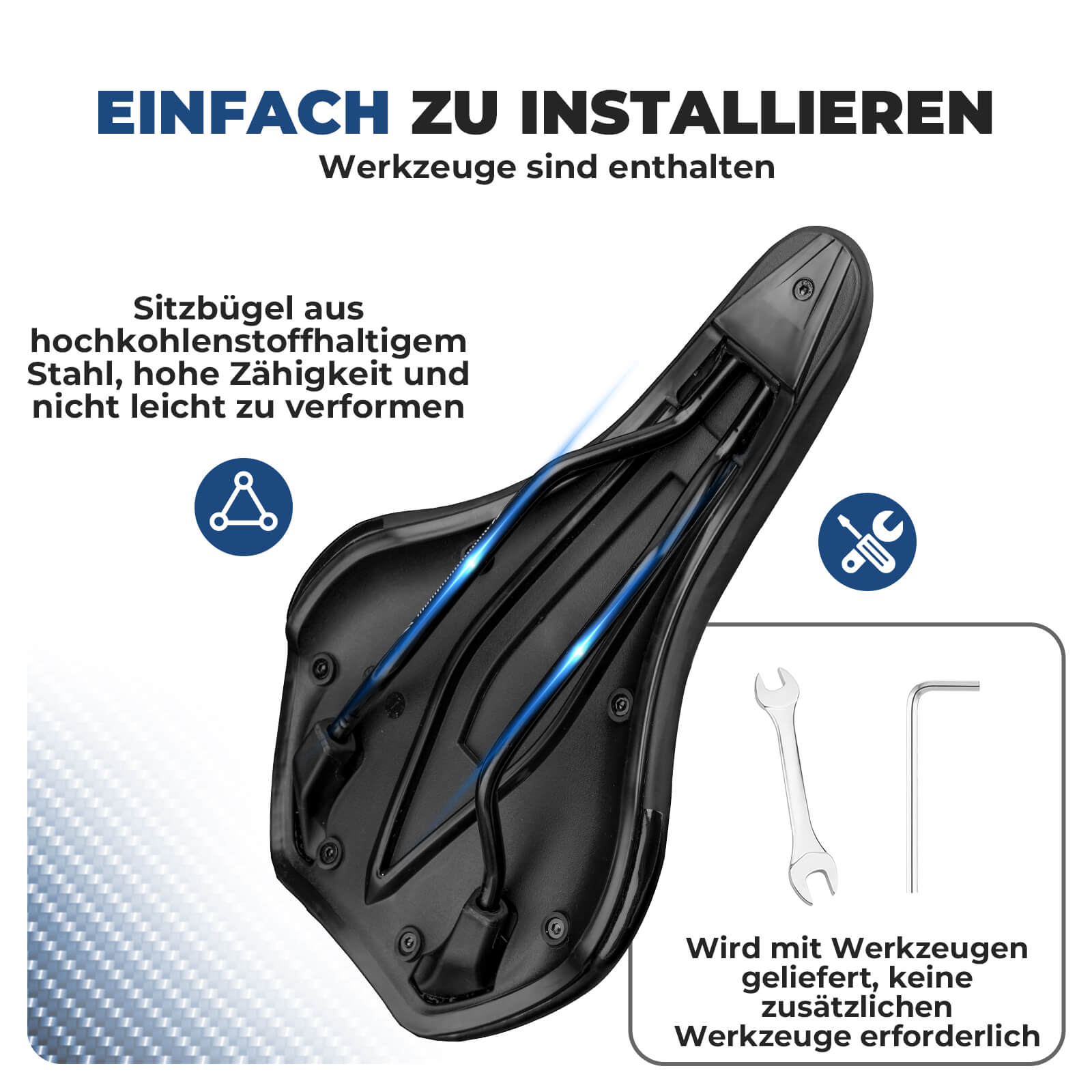 Fahrradsattel Komfortabel Gel mit überzug & Schraubenschlüssel - Fahrradsattel ROCKBROS - EU - NooMii