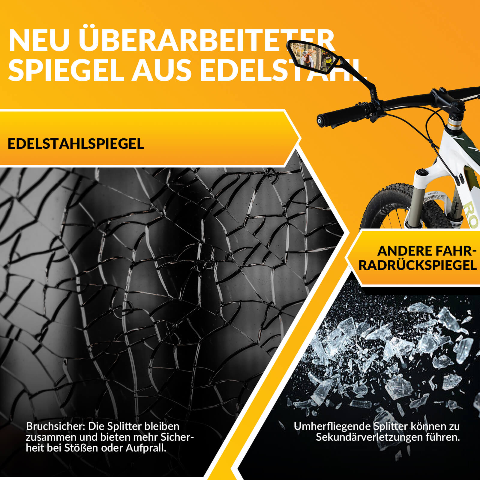 Fahrradspiegel Rückspiegel 360 ° Verstellbarer für Lenker 21 - 26mm - Fahrradspiegel ROCKBROS - EU - NooMii