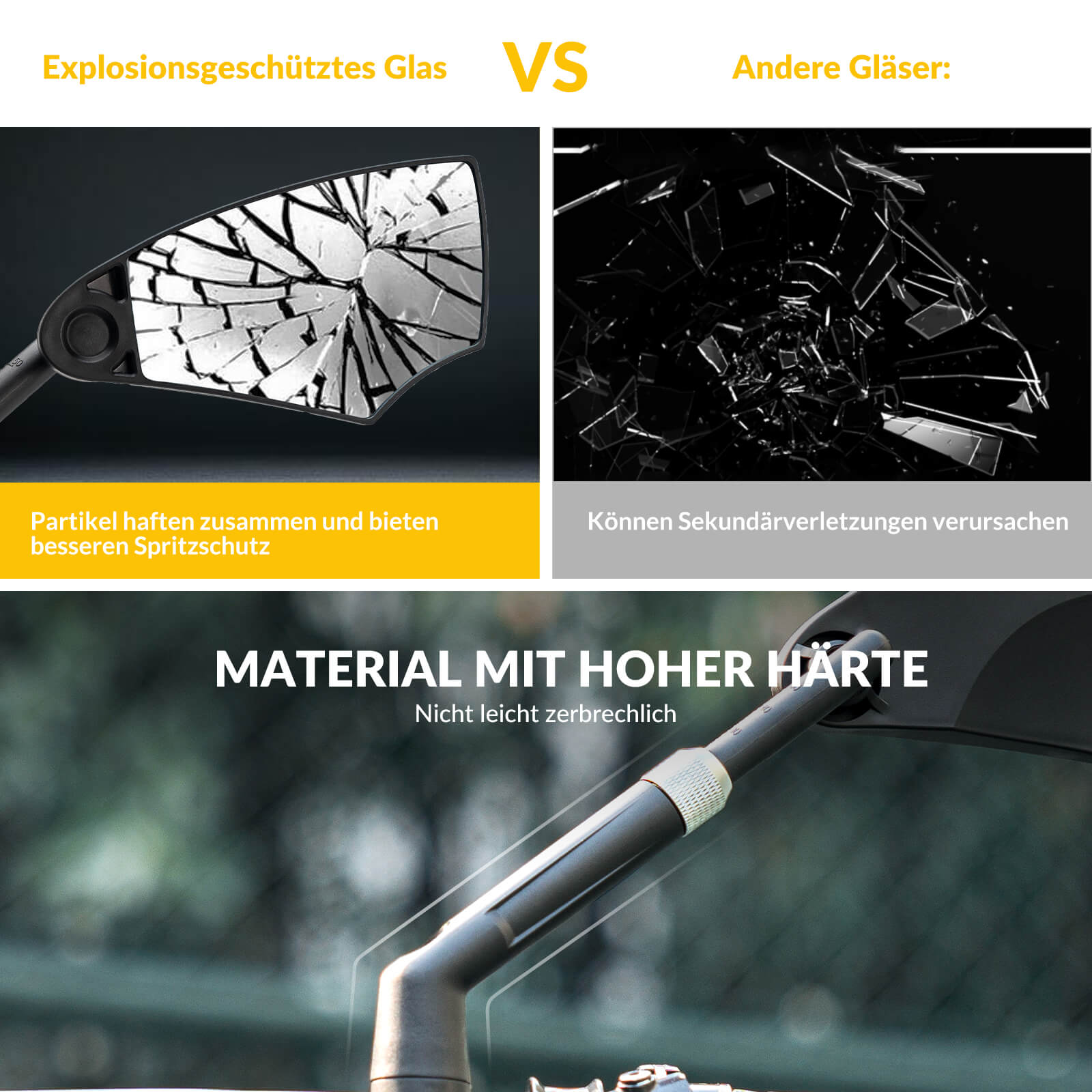 Fahrradspiegel Rückspiegel 360°Drehbar Klappbar für Lenker 20–23mm - Fahrradspiegel ROCKBROS - EU - NooMii