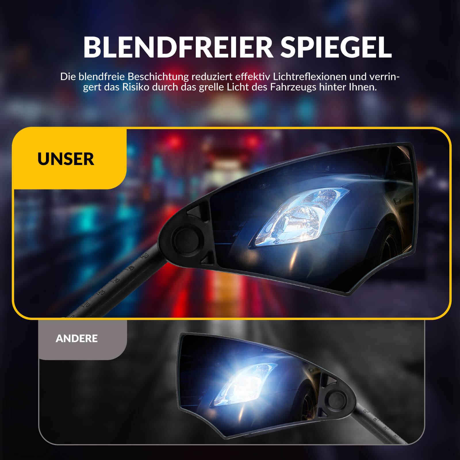 Fahrradspiegel Rückspiegel 360°Drehbar Klappbar für Lenker 20–23mm - Fahrradspiegel ROCKBROS - EU - NooMii