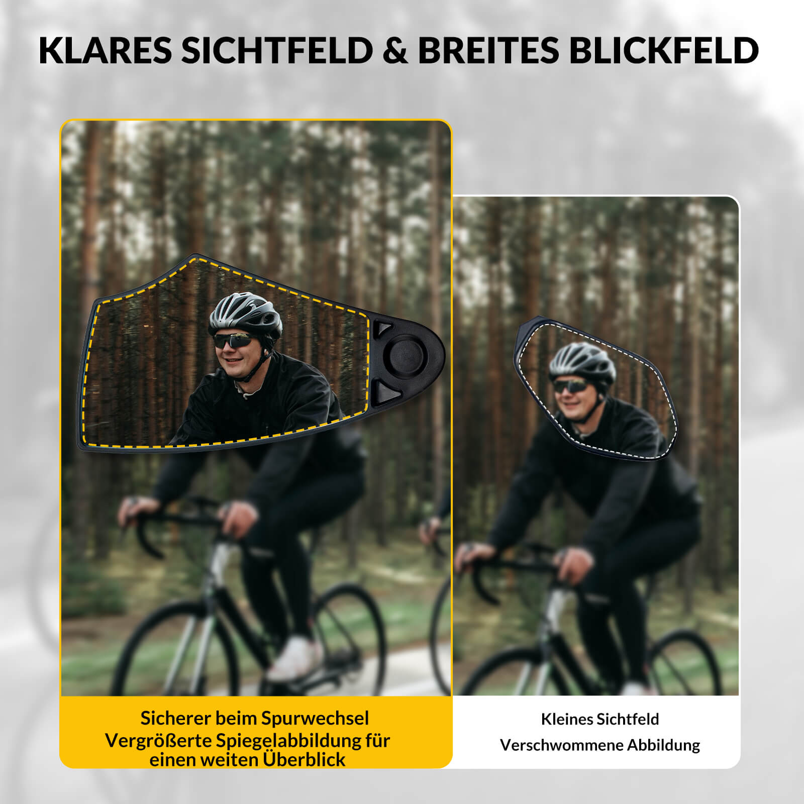 Fahrradspiegel Rückspiegel 360°Drehbar Klappbar für Lenker 20–23mm - Fahrradspiegel ROCKBROS - EU - NooMii