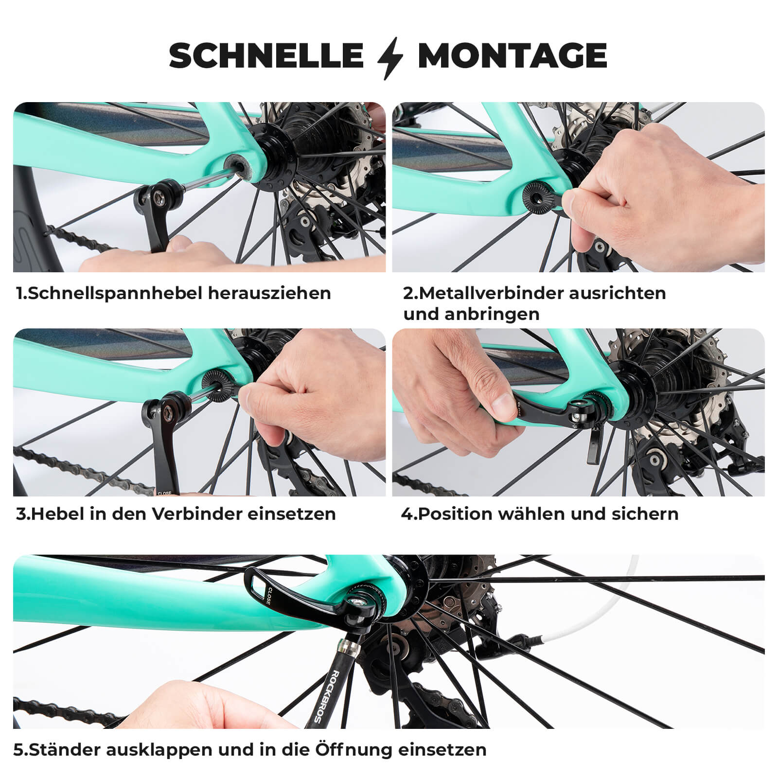 Fahrradständer Klappbar Seitenständer für 26–27,5 Zoll - Fahrradständer ROCKBROS - EU - NooMii