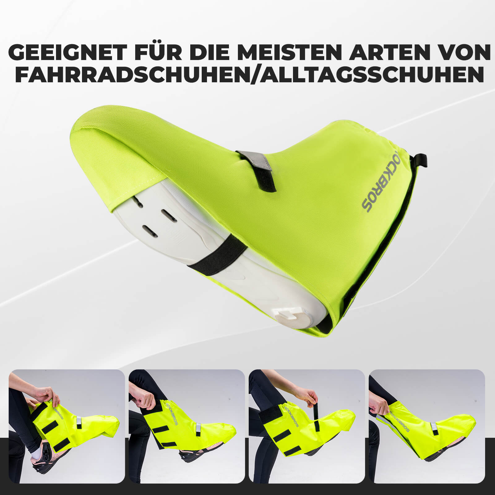Fahrradüberschuhe Reflektierend Wasserdicht mit Klettverschluss - Fahrrad Überschuhe ROCKBROS - EU - NooMii
