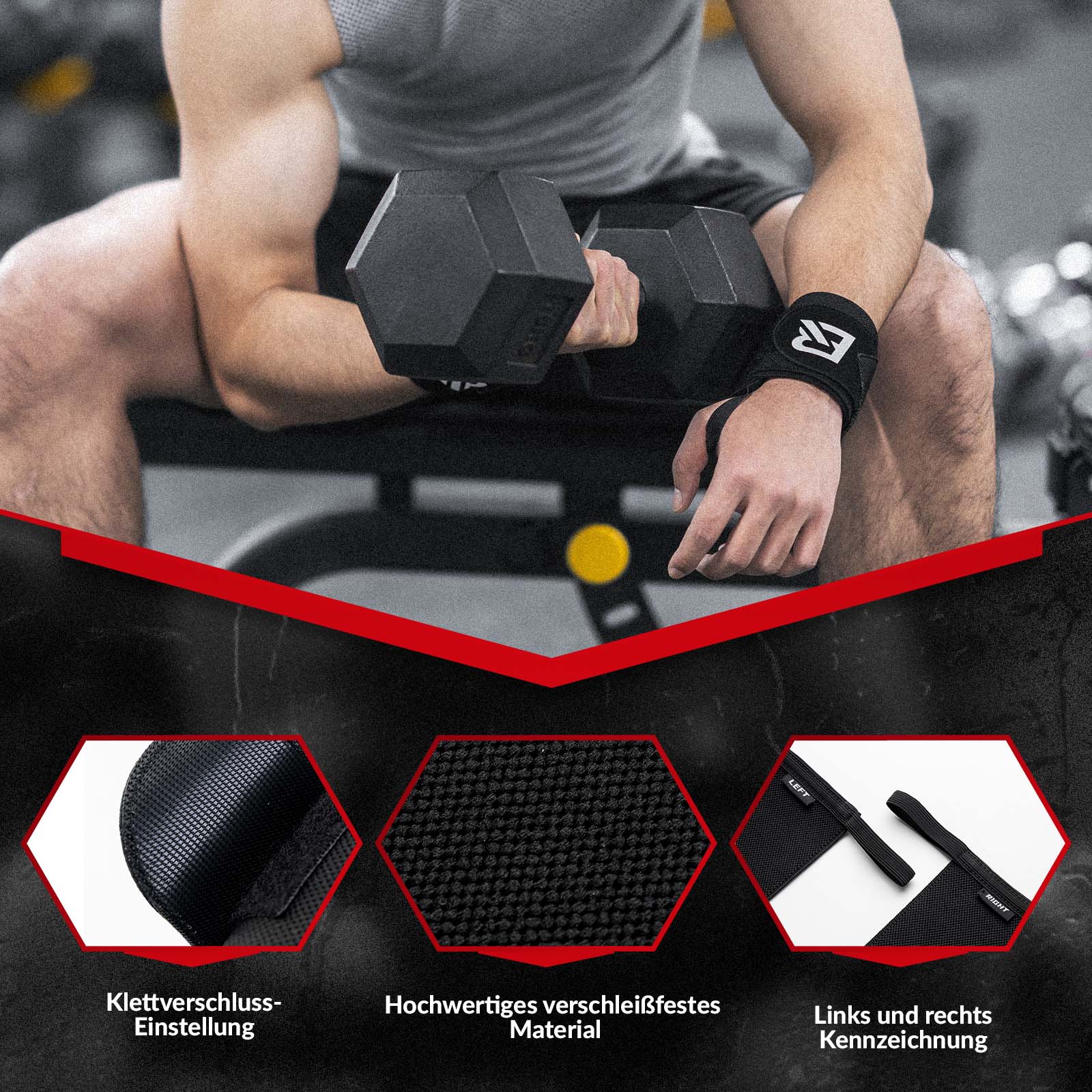 Handgelenkbandage 1 Paar Atmungsaktive Zughilfen für Training & Fitness - Reflektorbänder ROCKBROS - EU - NooMii