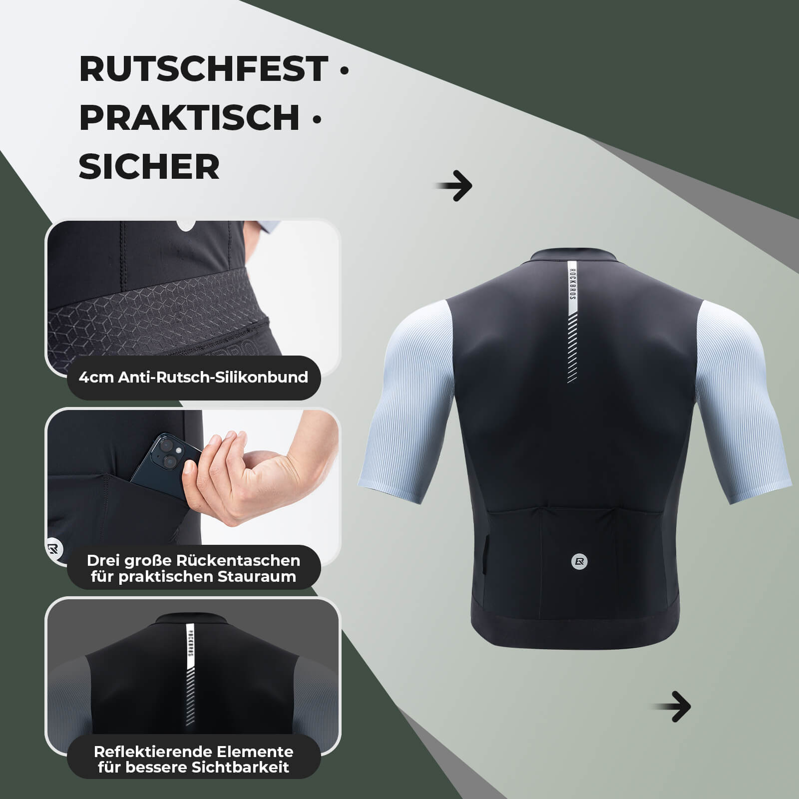 Herren Kurzarm Fahrradtrikot Schnelltrocken Atmungsaktiv Sommer - Fahrradtrikot ROCKBROS - EU - NooMii