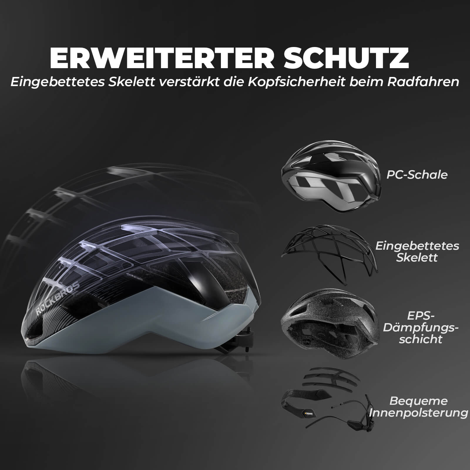 Integrierter Fahrradhelm Stoßfest Verstellbar - Fahrradhelme ROCKBROS - EU - NooMii