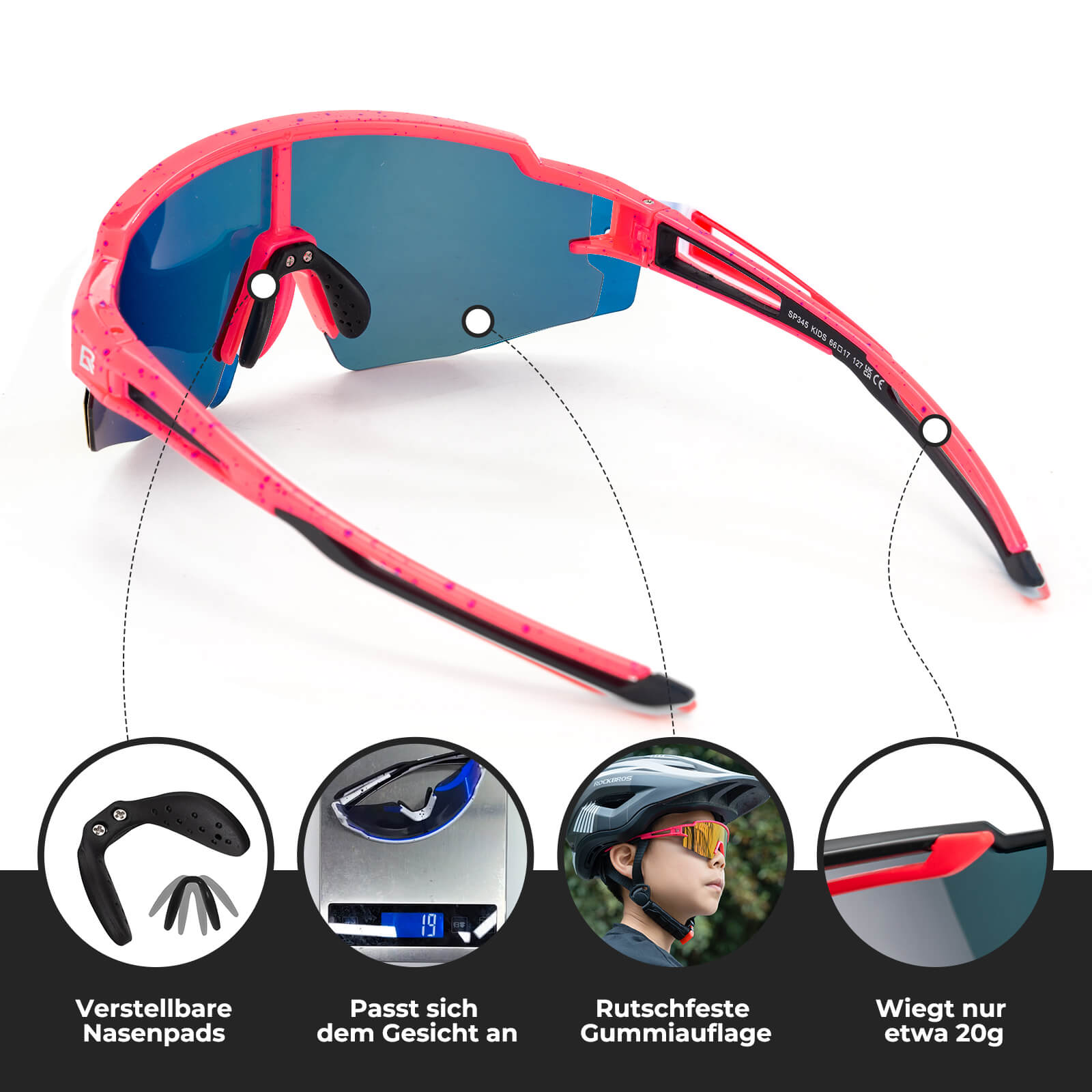 Kinder Fahrradbrille Polarisiert UV400 Schutz - Fahrradbrille ROCKBROS - EU - NooMii