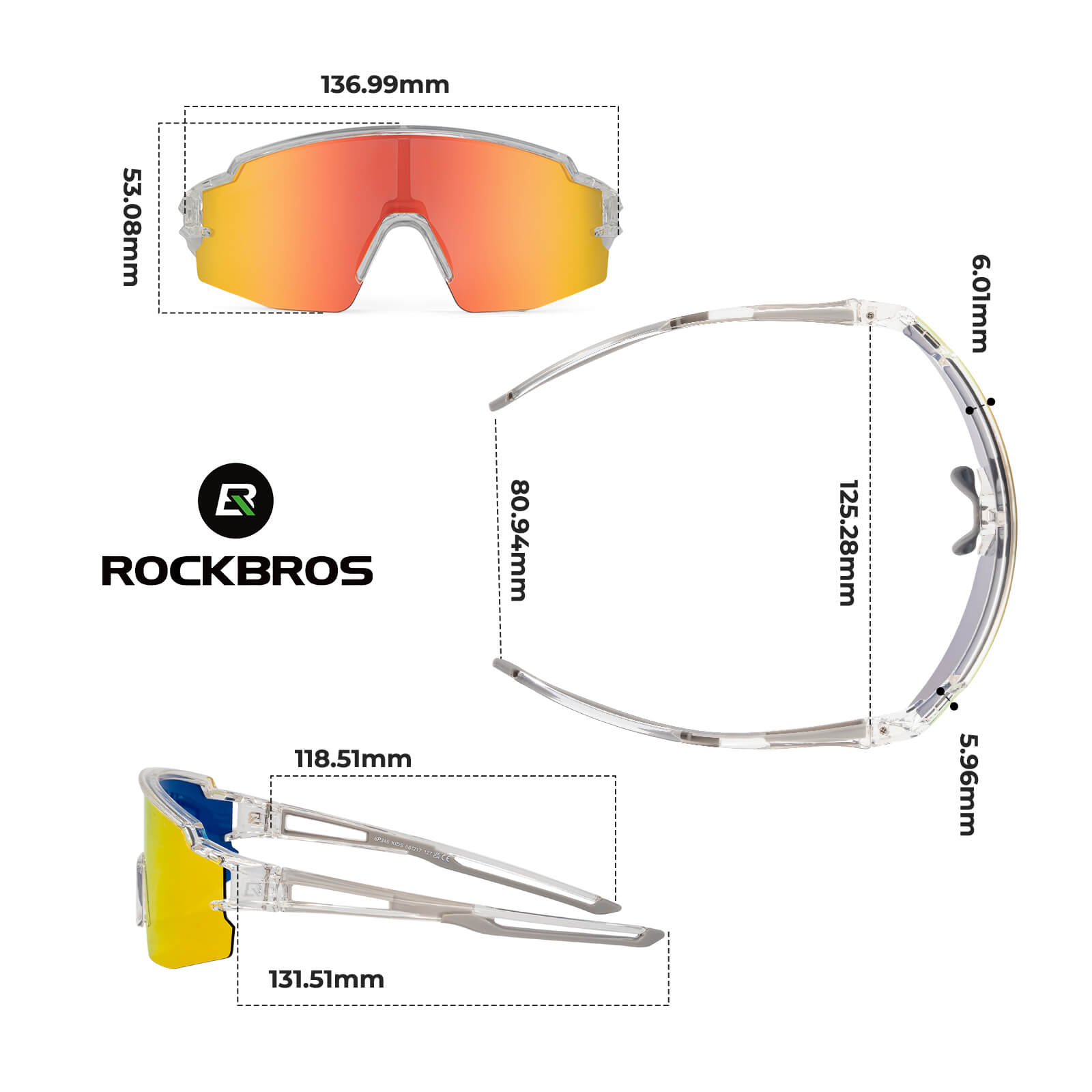 Kinder Fahrradbrille Polarisiert UV400 Schutz - Fahrradbrille ROCKBROS - EU - NooMii