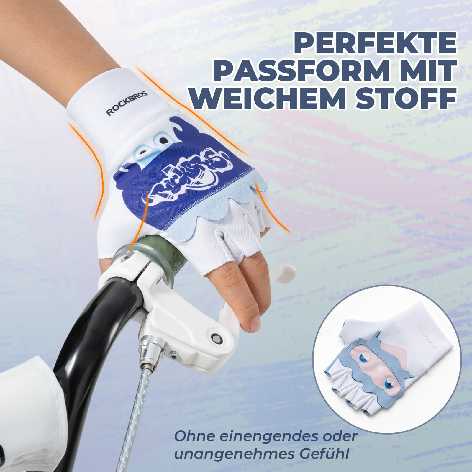 Kinder Halbfinger Fingerlose Fahrradhandschuhe - Fahrradhandschuhe ROCKBROS - EU - NooMii