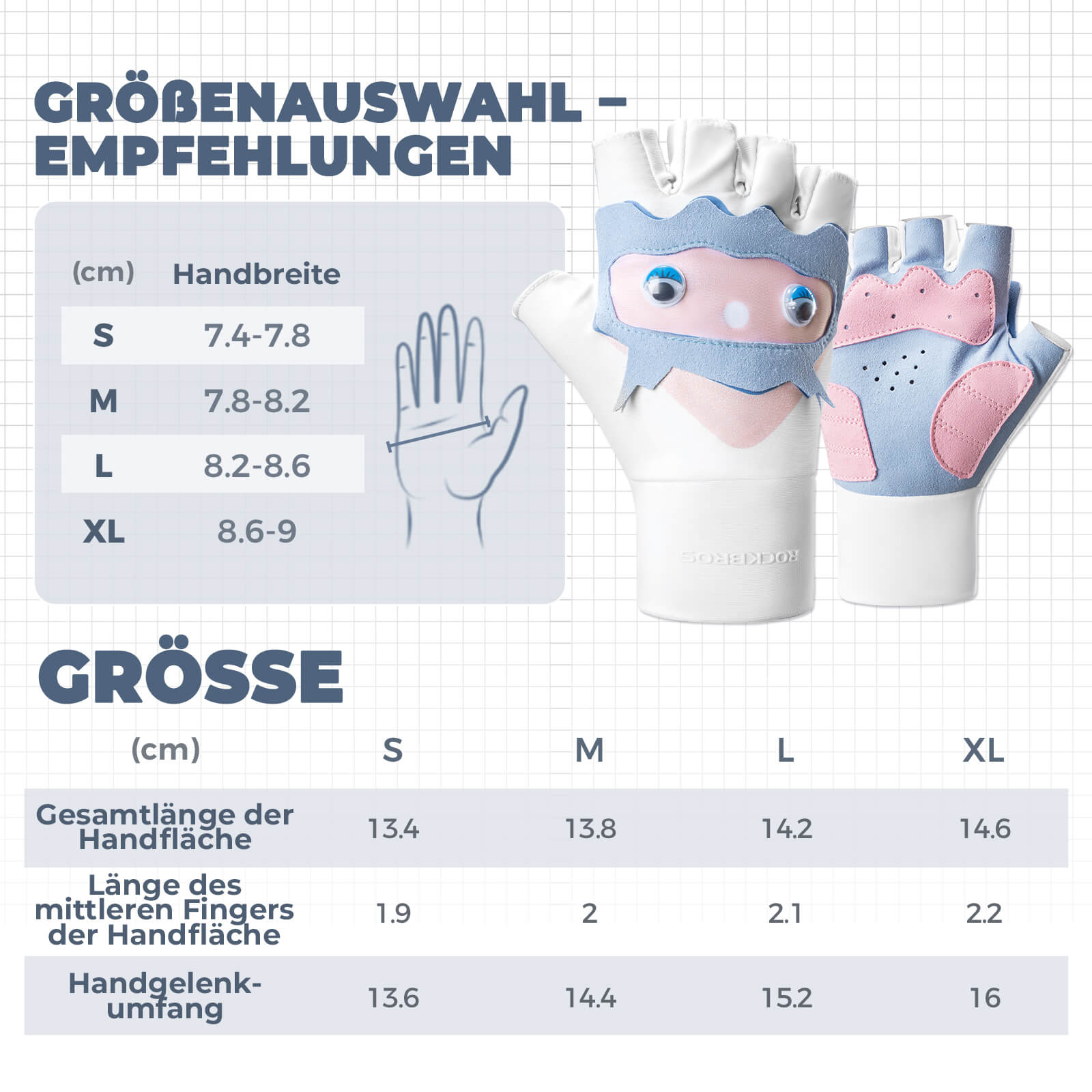 Kinder Halbfinger Fingerlose Fahrradhandschuhe - Fahrradhandschuhe ROCKBROS - EU - NooMii