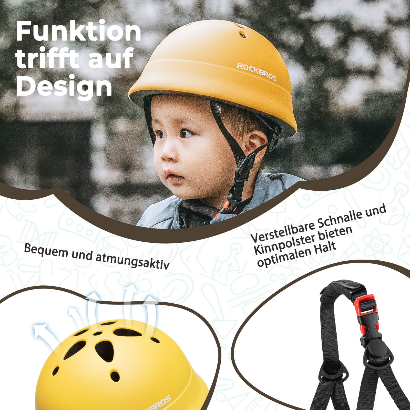 Kinderhelm Fahrradhelm 48 - 52cm 2 - 5 Jahre - Fahrradhelme ROCKBROS - EU - NooMii
