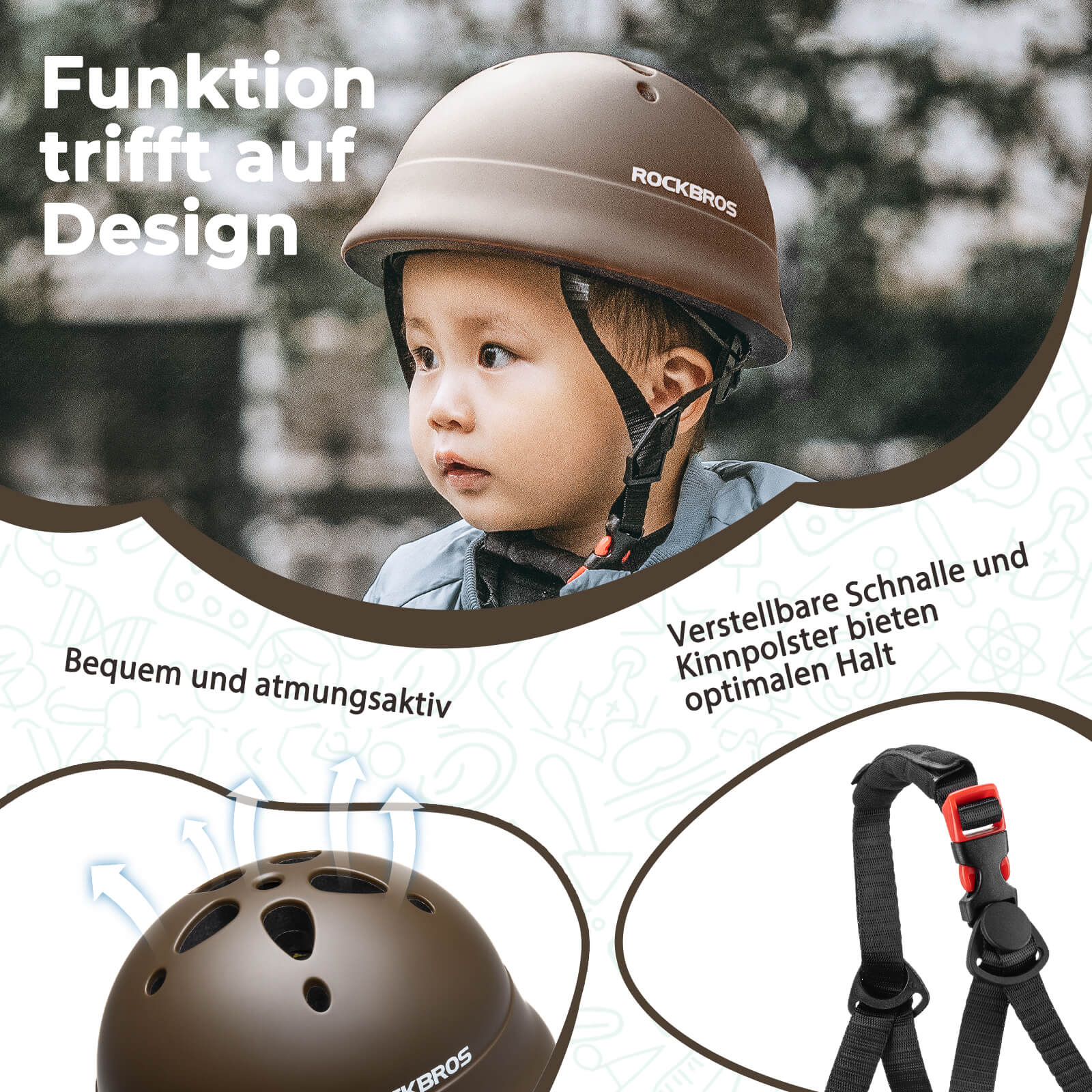 Kinderhelm Fahrradhelm 48 - 52cm 2 - 5 Jahre - Fahrradhelme ROCKBROS - EU - NooMii