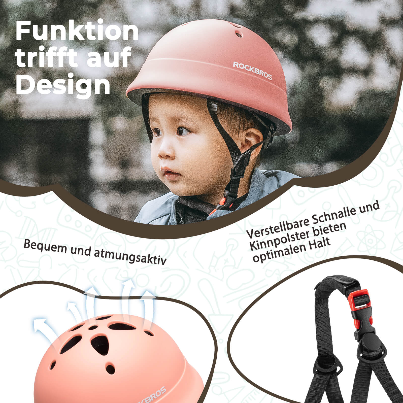 Kinderhelm Fahrradhelm 48 - 52cm 2 - 5 Jahre - Fahrradhelme ROCKBROS - EU - NooMii