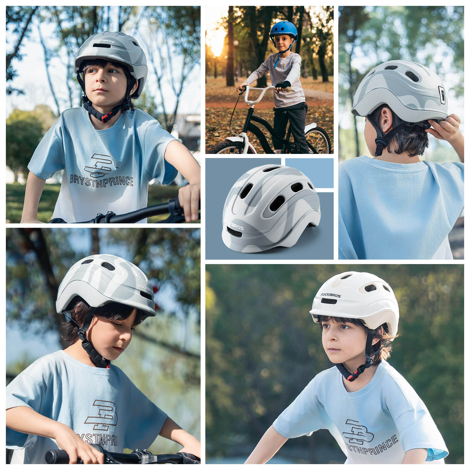 Kinderhelm Rücklicht - Kompatibel 54–58 cm 6–18 Jahre - Helme für Kinder ROCKBROS - EU - NooMii