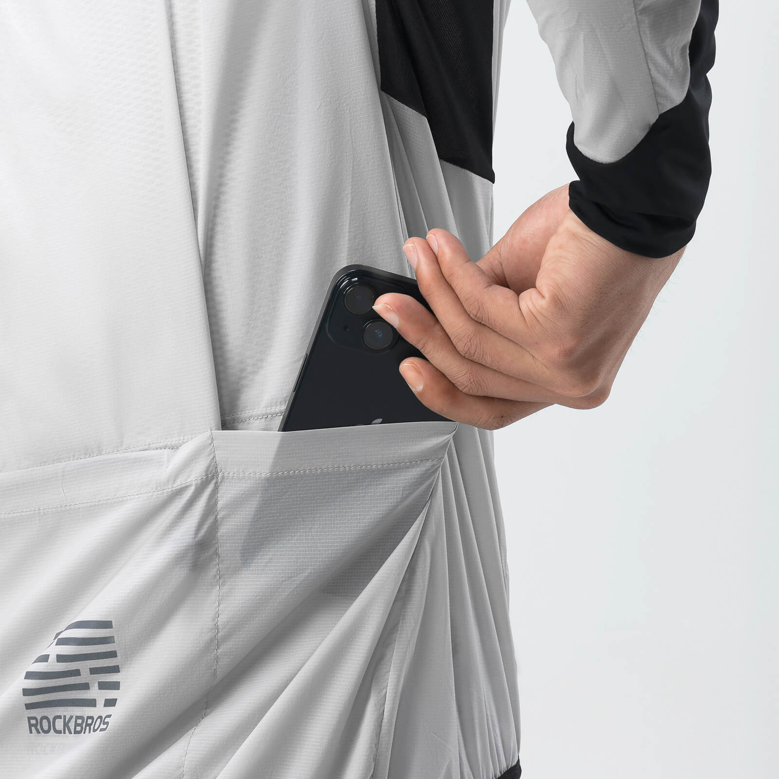 Leichte Fahrradjacke Atmungsaktiv Reflektierend Grau Herren - Fahrradjacke ROCKBROS - EU - NooMii